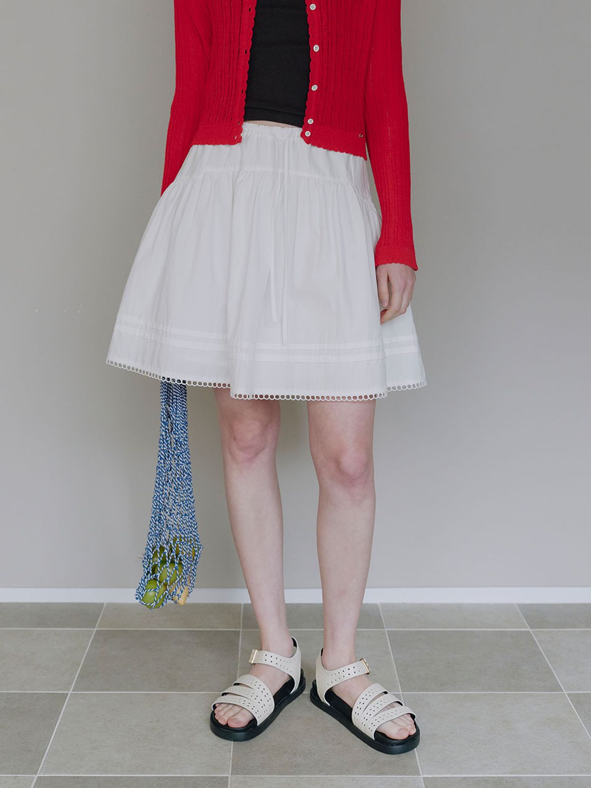 뮈뮈에르(MUEMUER) Pintuck Banding Mini Skirt MU2634SK309M