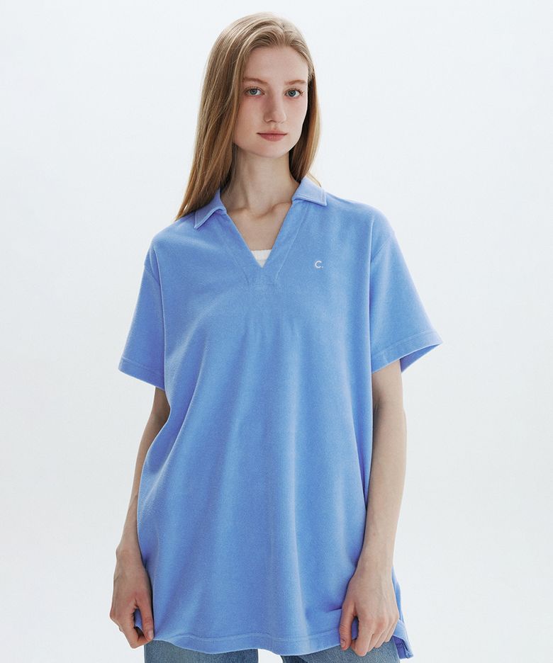 [26SM clove] Terry Overfit Cover Up (Blue)
