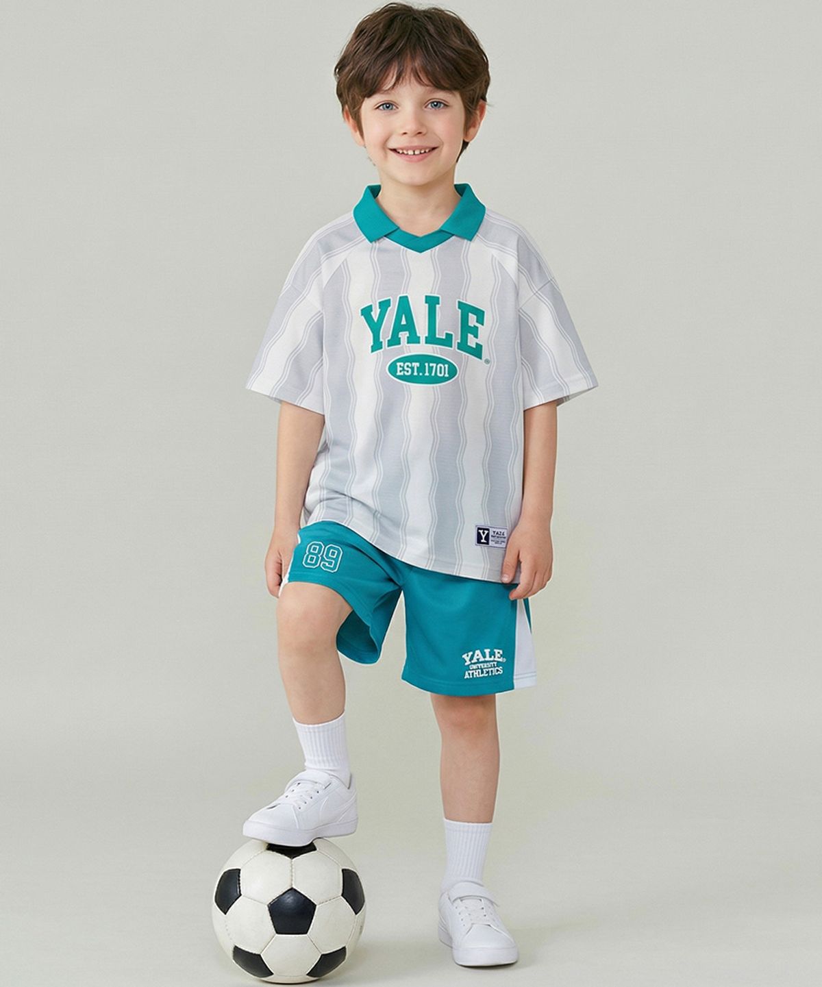 예일키즈(YALE KIDS) 매쉬 저지 하프 티셔츠 A6M006