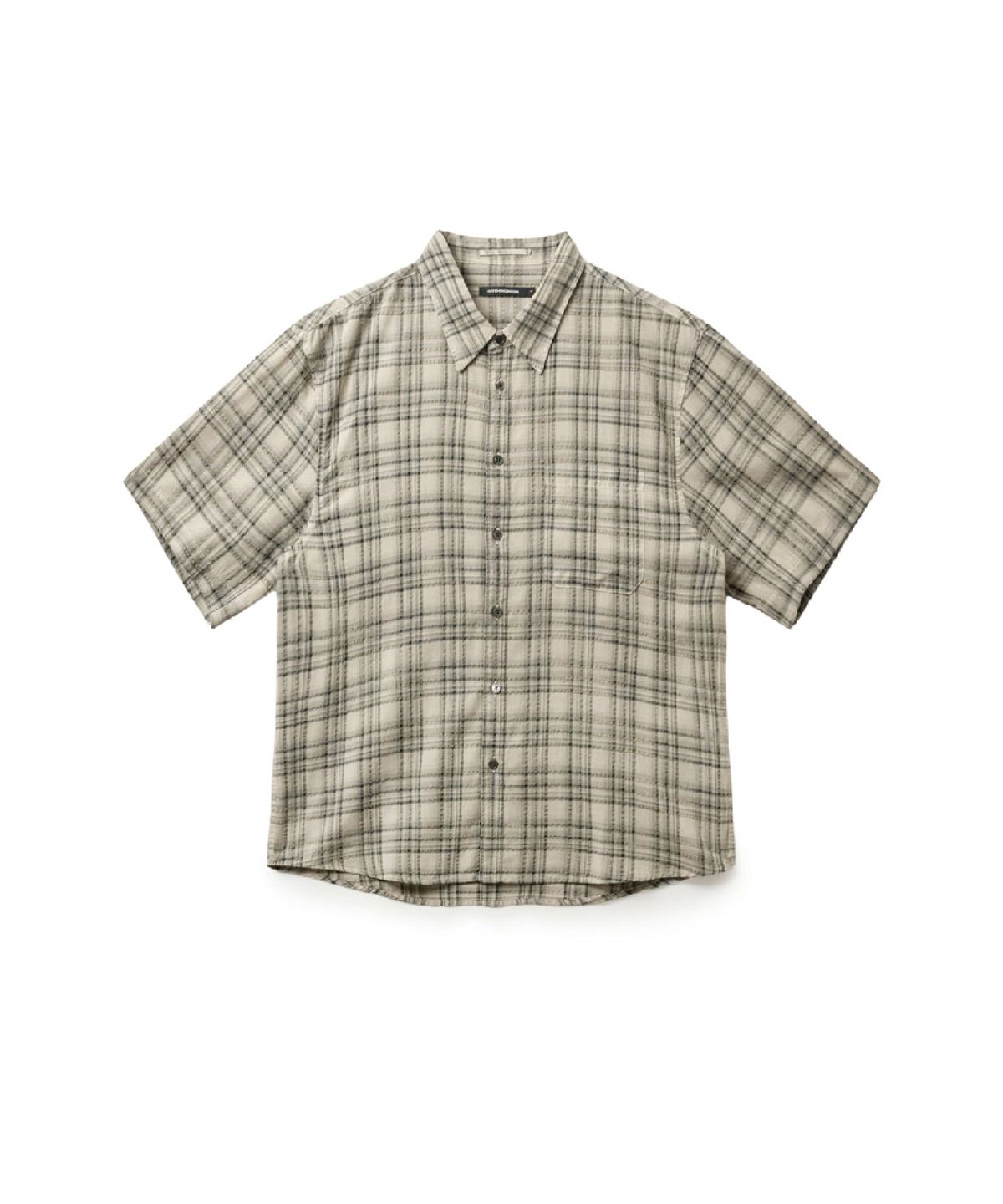 해칭룸(HATCHINGROOM) Arrow Shirt Over Dyed Check Butter