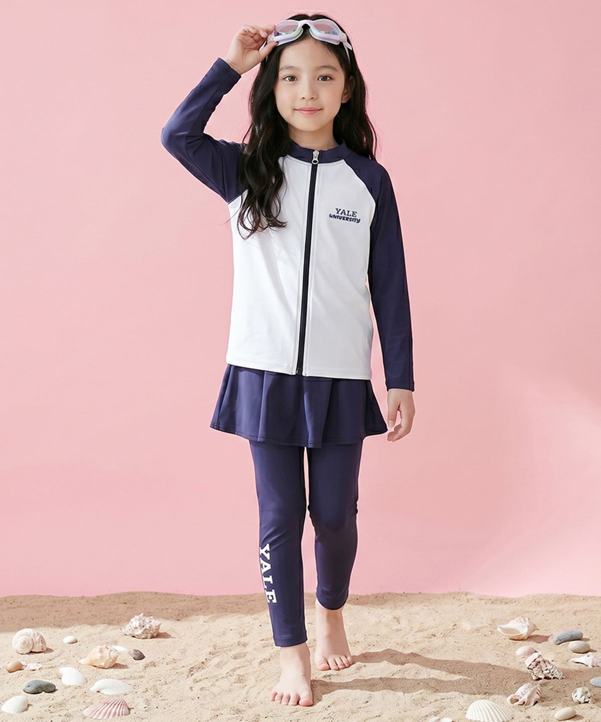 예일키즈(YALE KIDS) 에센셜 스커트 래쉬가드 셋업 A6M057