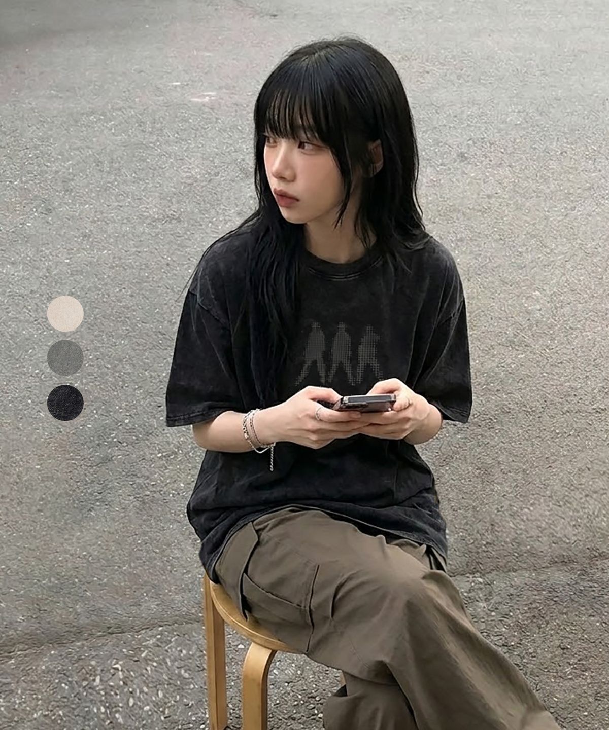 스탠다드에러(STANDARDERROR) 87-STAN335 Y2K 트리니티 글리치 피그먼트 반팔 티셔츠 (3color)