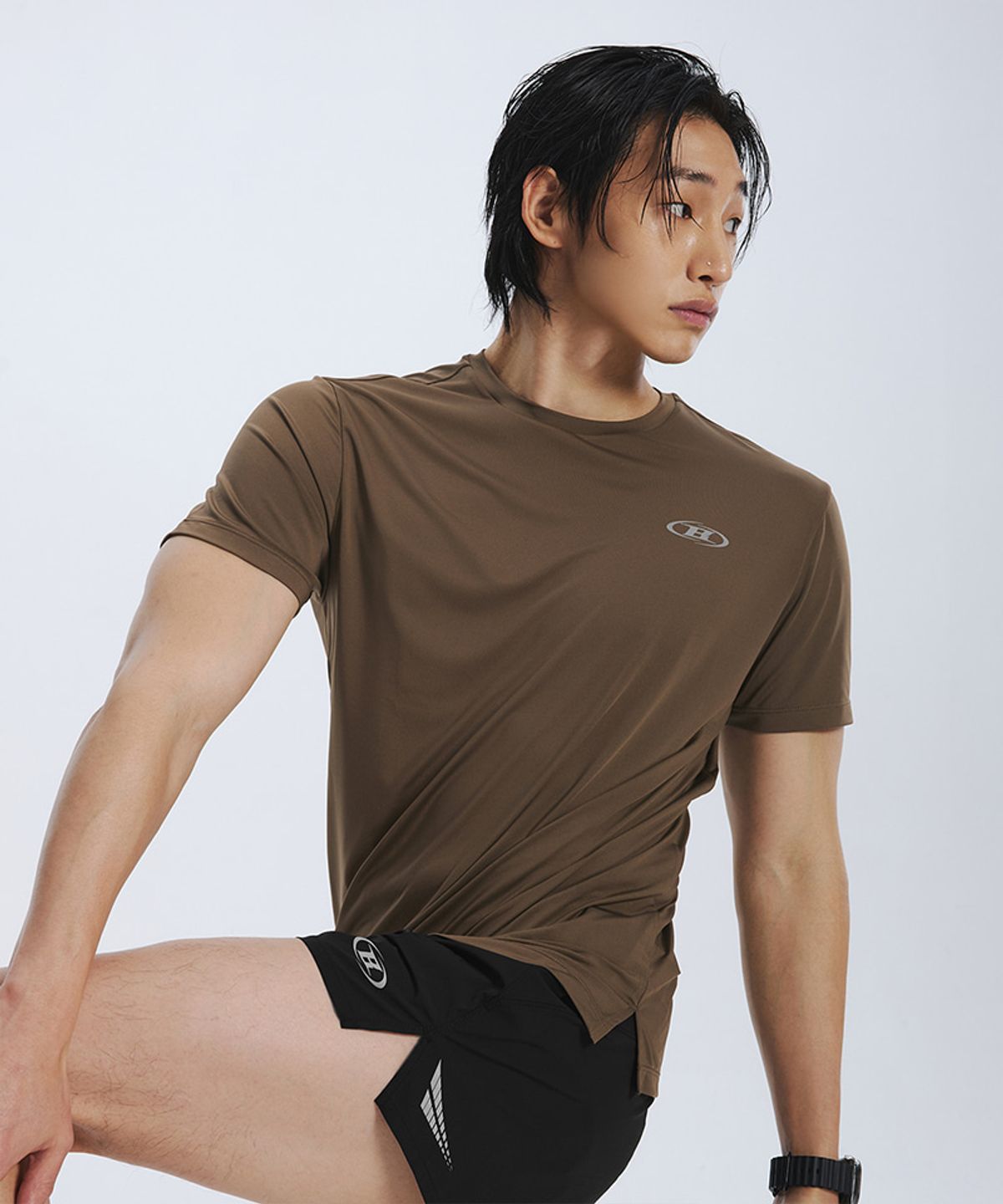 본투윈(BORN TO WIN) SYMBOL B QUICK DRY T-SHIRTS [BROWN]