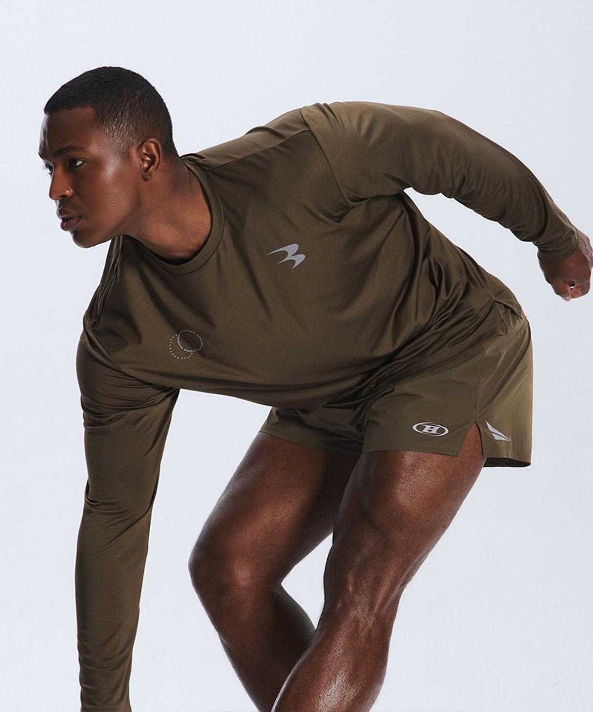 본투윈(BORN TO WIN) CURVE B AIRFLOW MESH LONG SLEEVE [BROWN]
