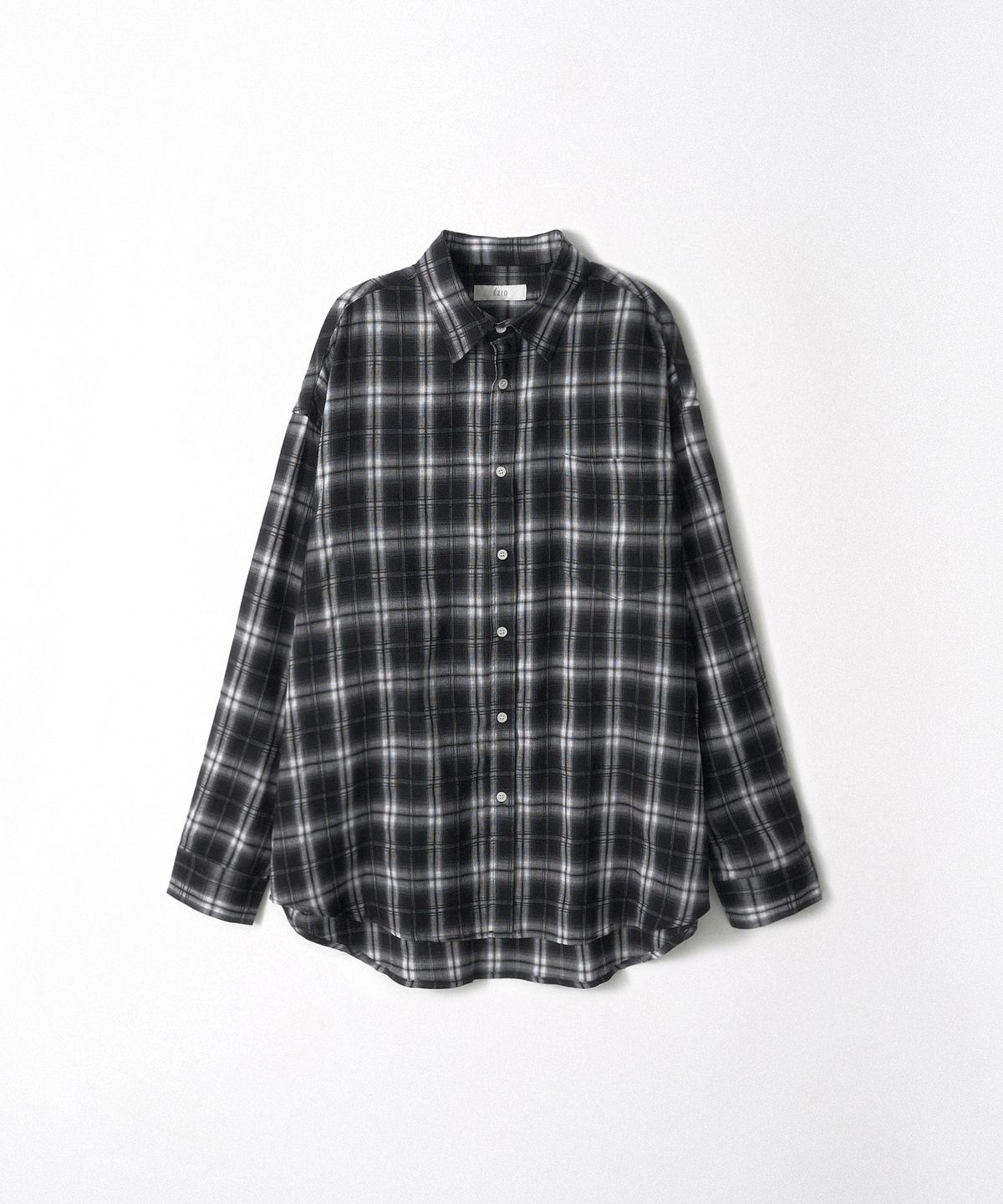 이지오(EZIO) Bold Check Linen Shirt_Black