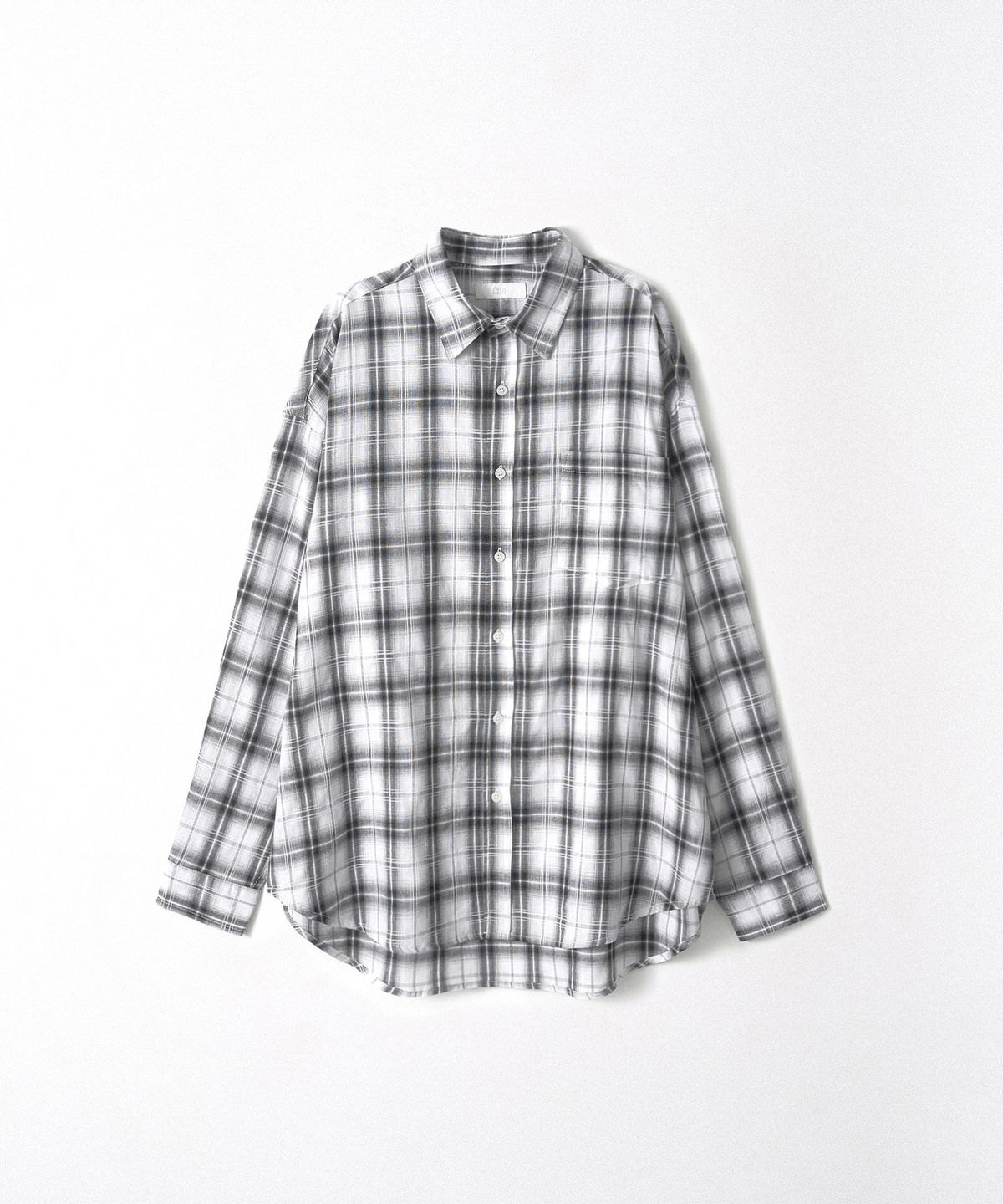 이지오(EZIO) Bold Check Linen Shirt_White