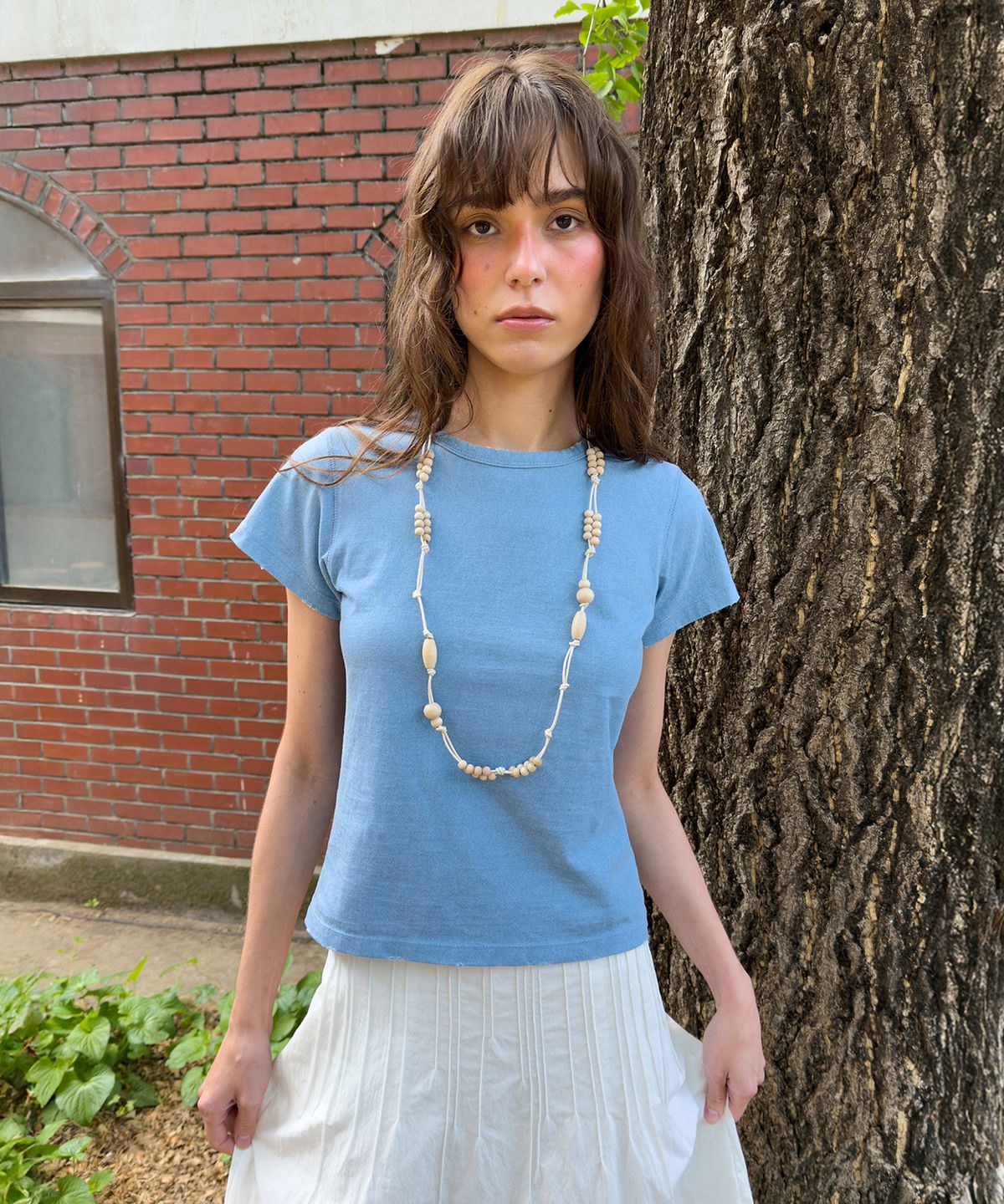 다이애그널(DIAGONAL) DAMAGED WASH TEE (blue)
