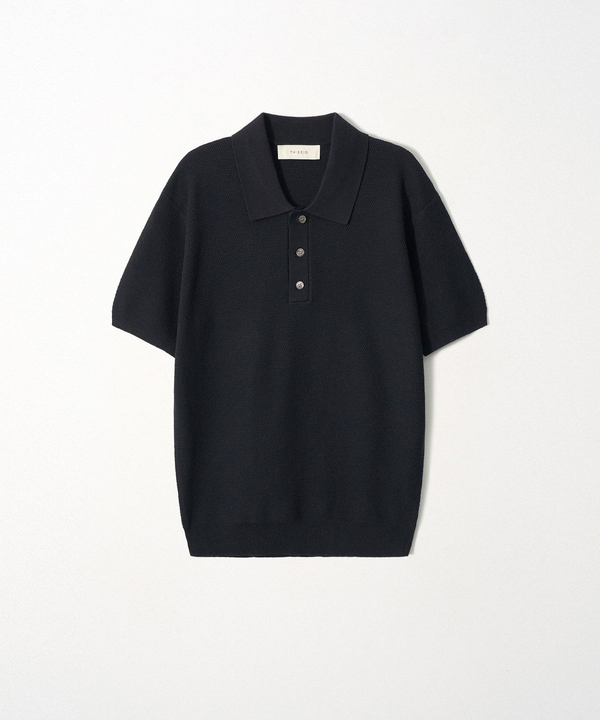 이지오(EZIO) Textured Collar Knit_Navy