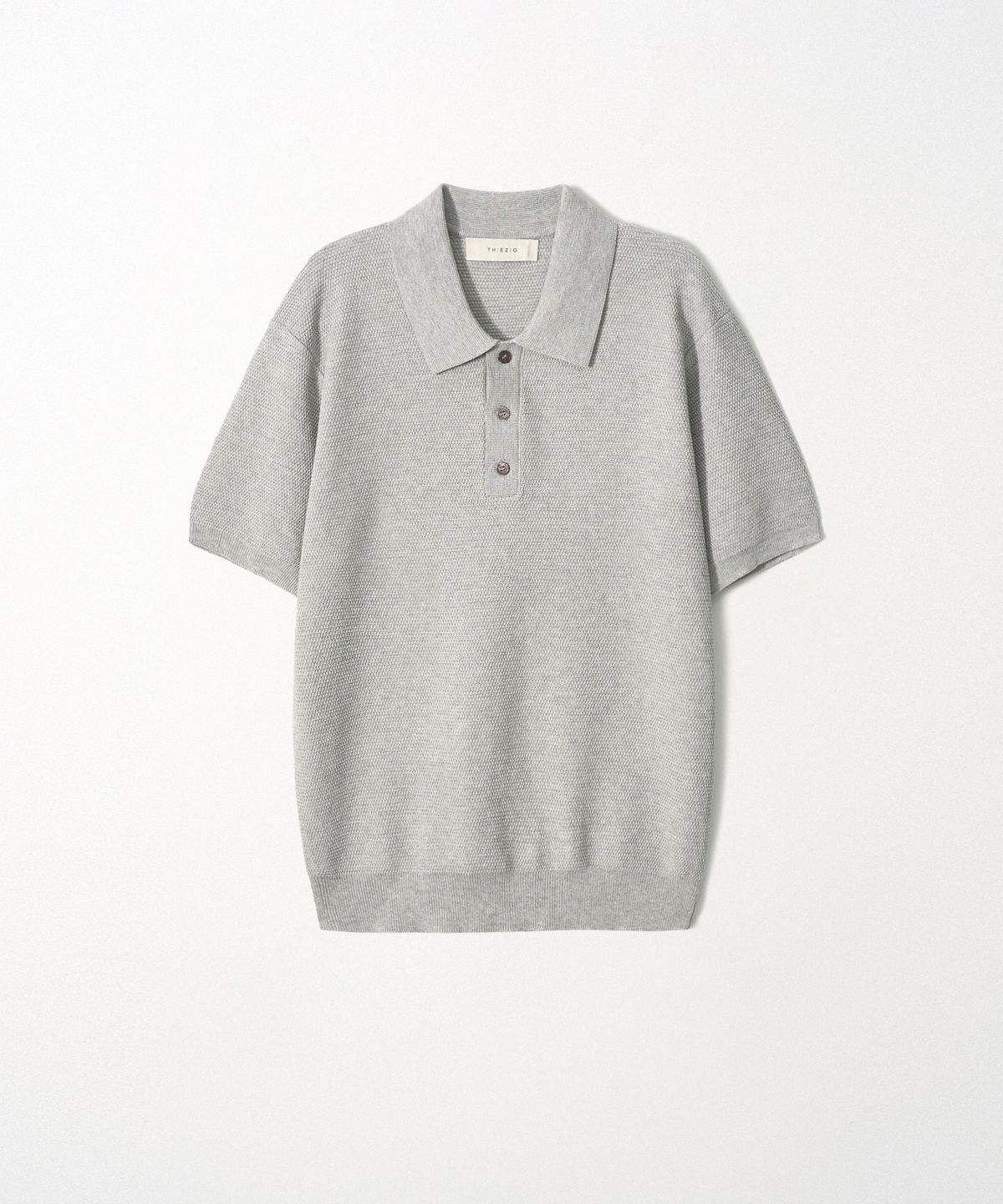 이지오(EZIO) Textured Collar Knit_Melange Grey