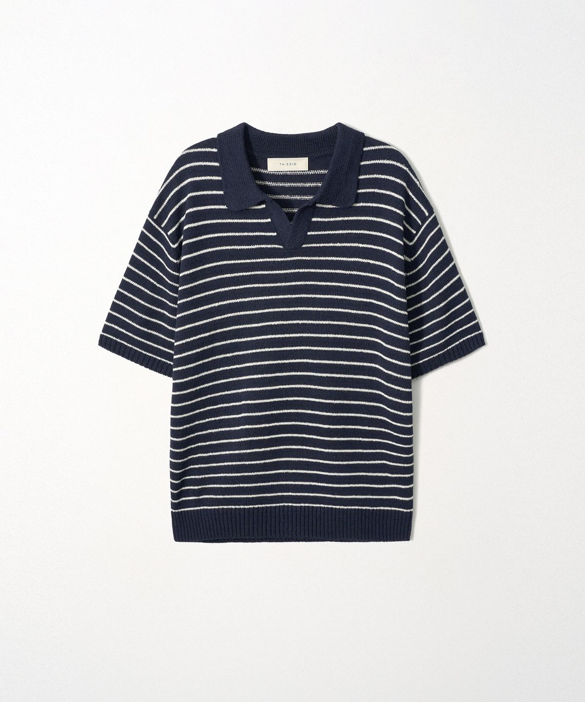 이지오(EZIO) Open Stripe Knit_Navy