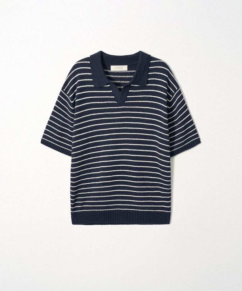 Open Stripe Knit_Navy
