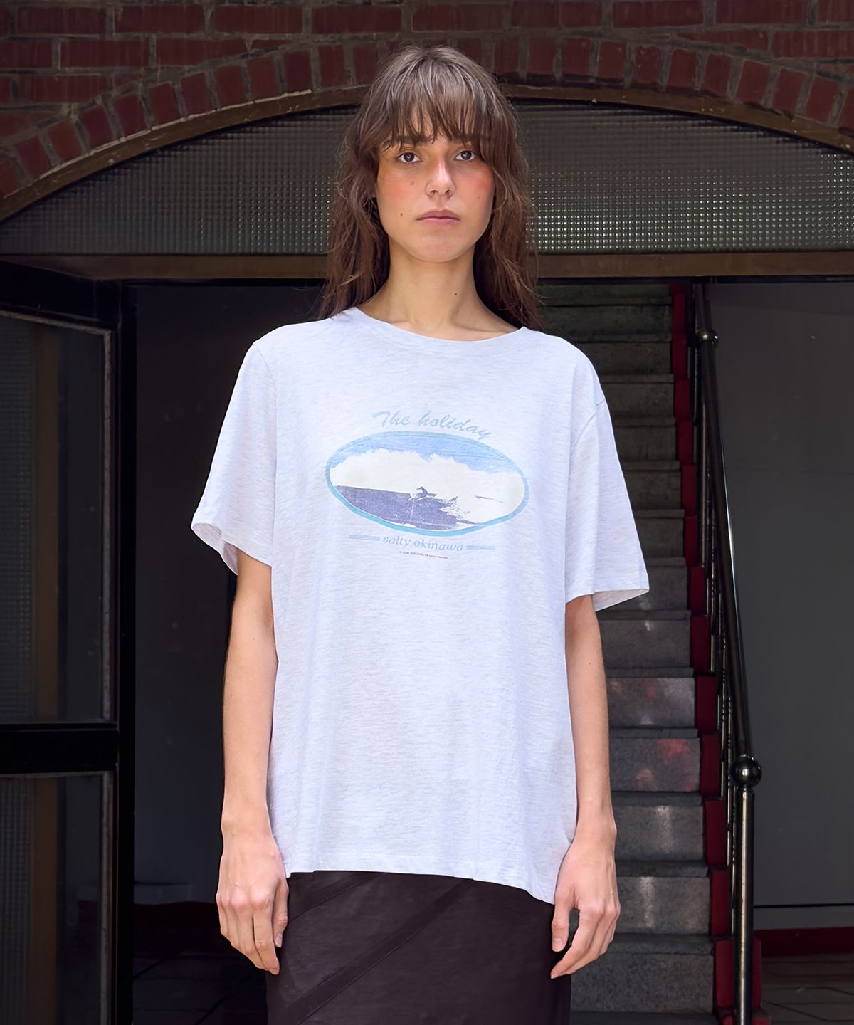 다이애그널(DIAGONAL) VINTAGE SURFER TEE (light grey)
