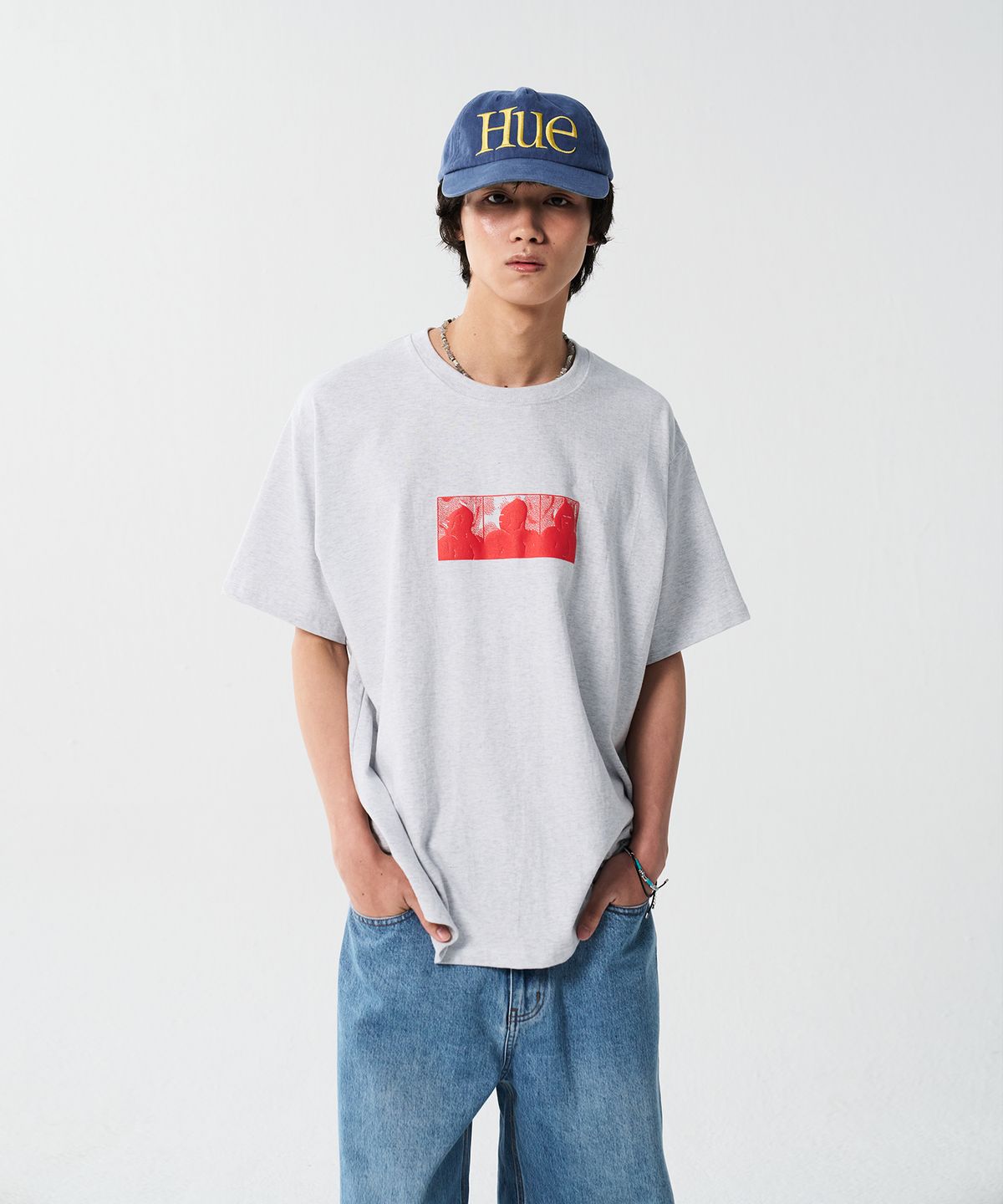 노운(NOUN) 코믹 스트립 티셔츠 (라이트 멜란지 그레이)