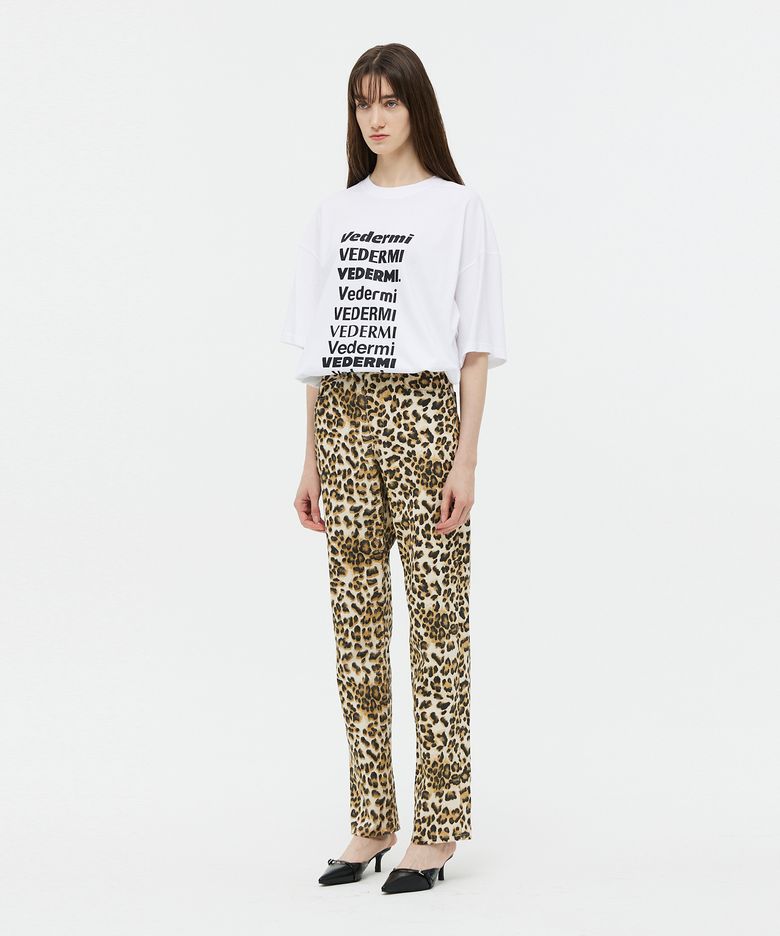 leopard denim pants (straight fit)