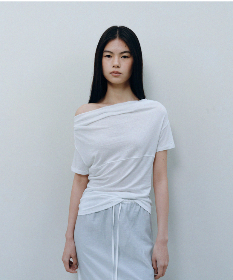 2WAY DRAPE OFF SHOULDER, WHITE