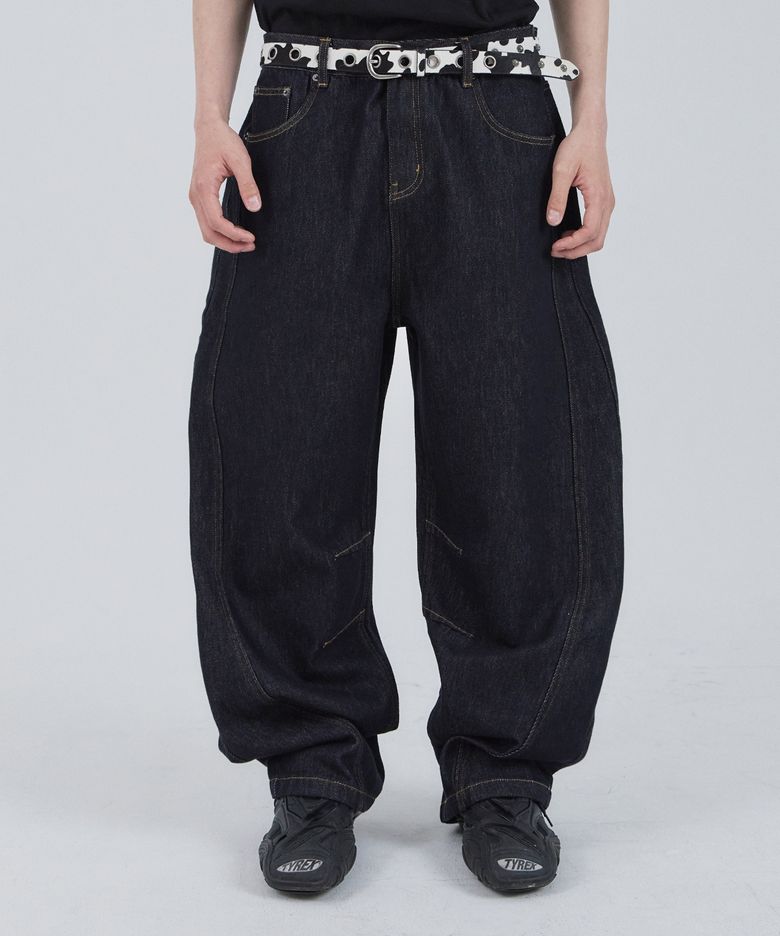 FST CURVED PANTS (INDIGO)
