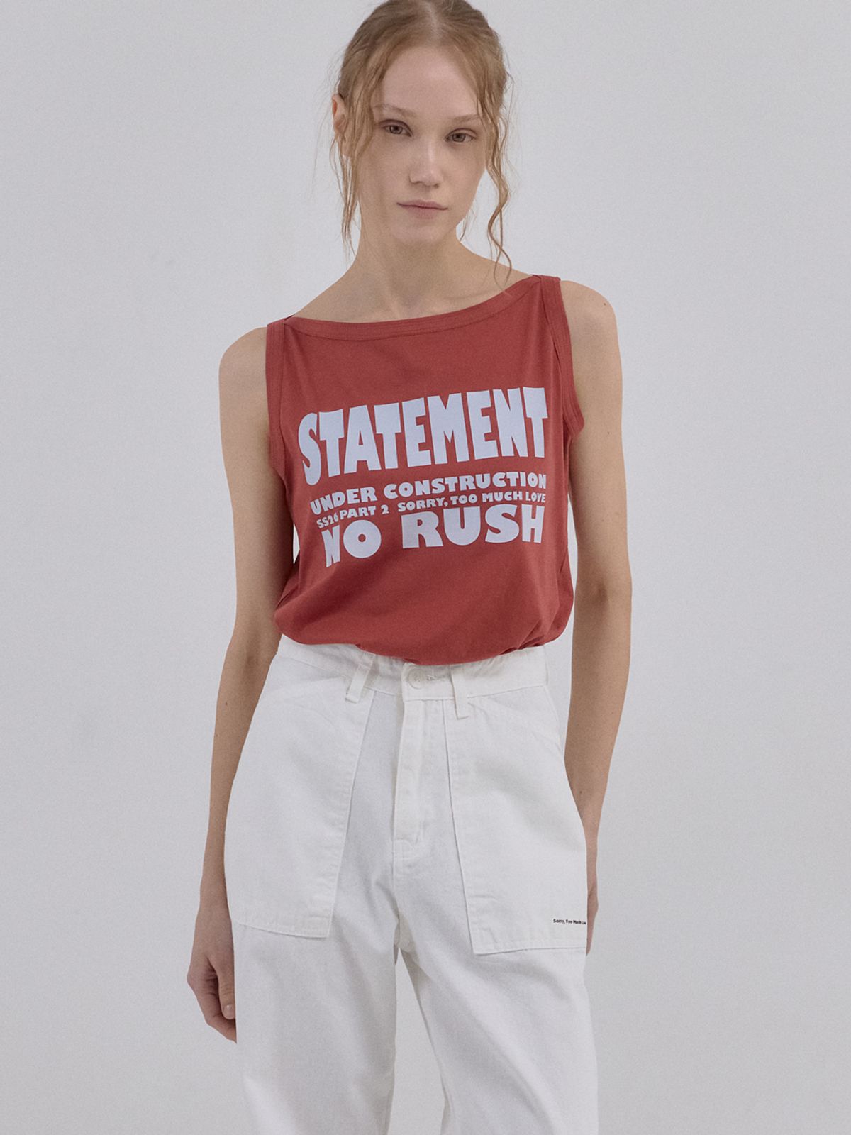 쏘리, 투 머치 러브(SORRY, TOO MUCH LOVE) No Rush Summer Boat Neck Top_Brick