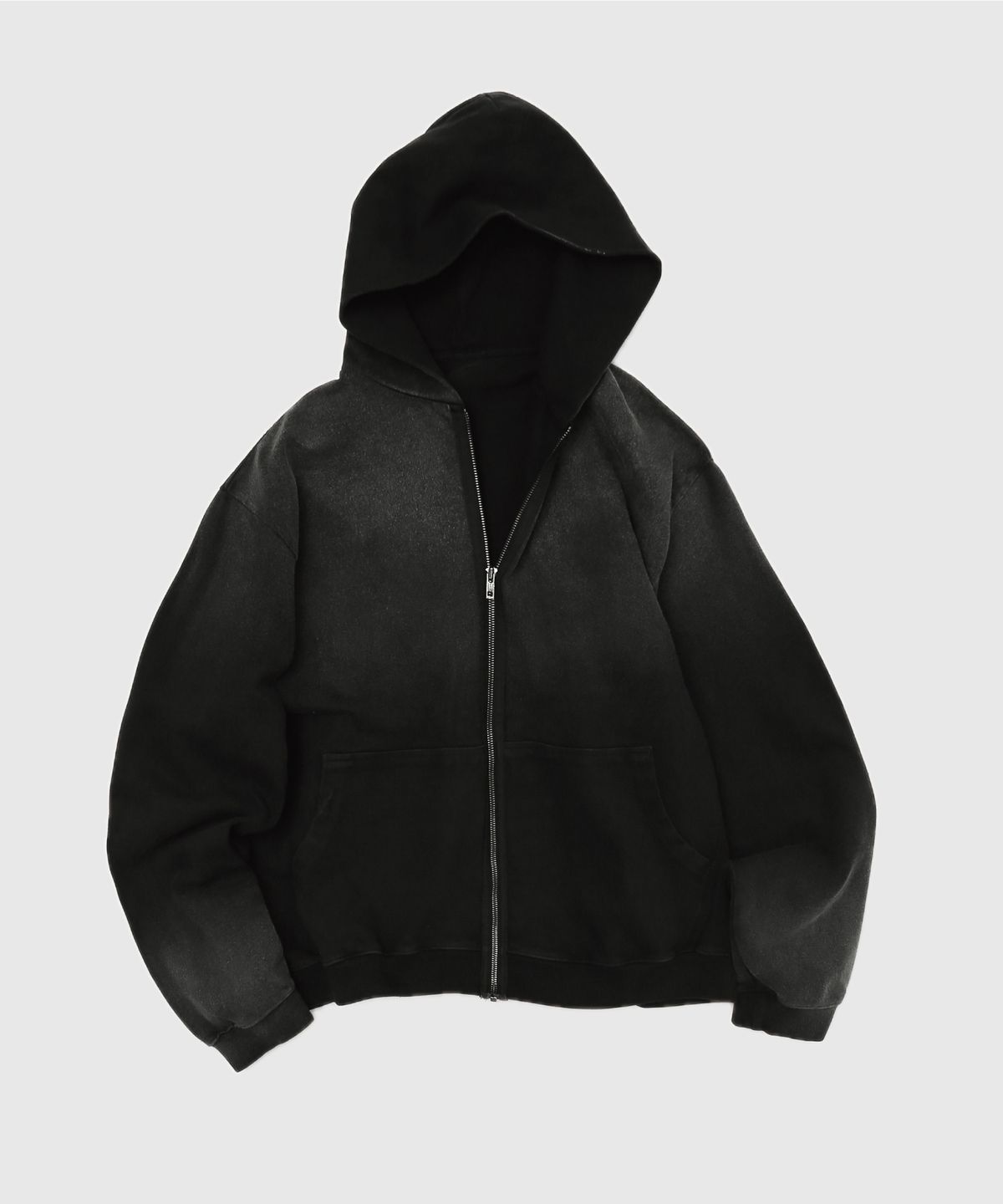 타임리스 스포츠웨어(TIMELESS SPORTSWEAR) Thin Zip-up Hoodie Faded Black [Timelesssportswear X SLICK AND EASY]