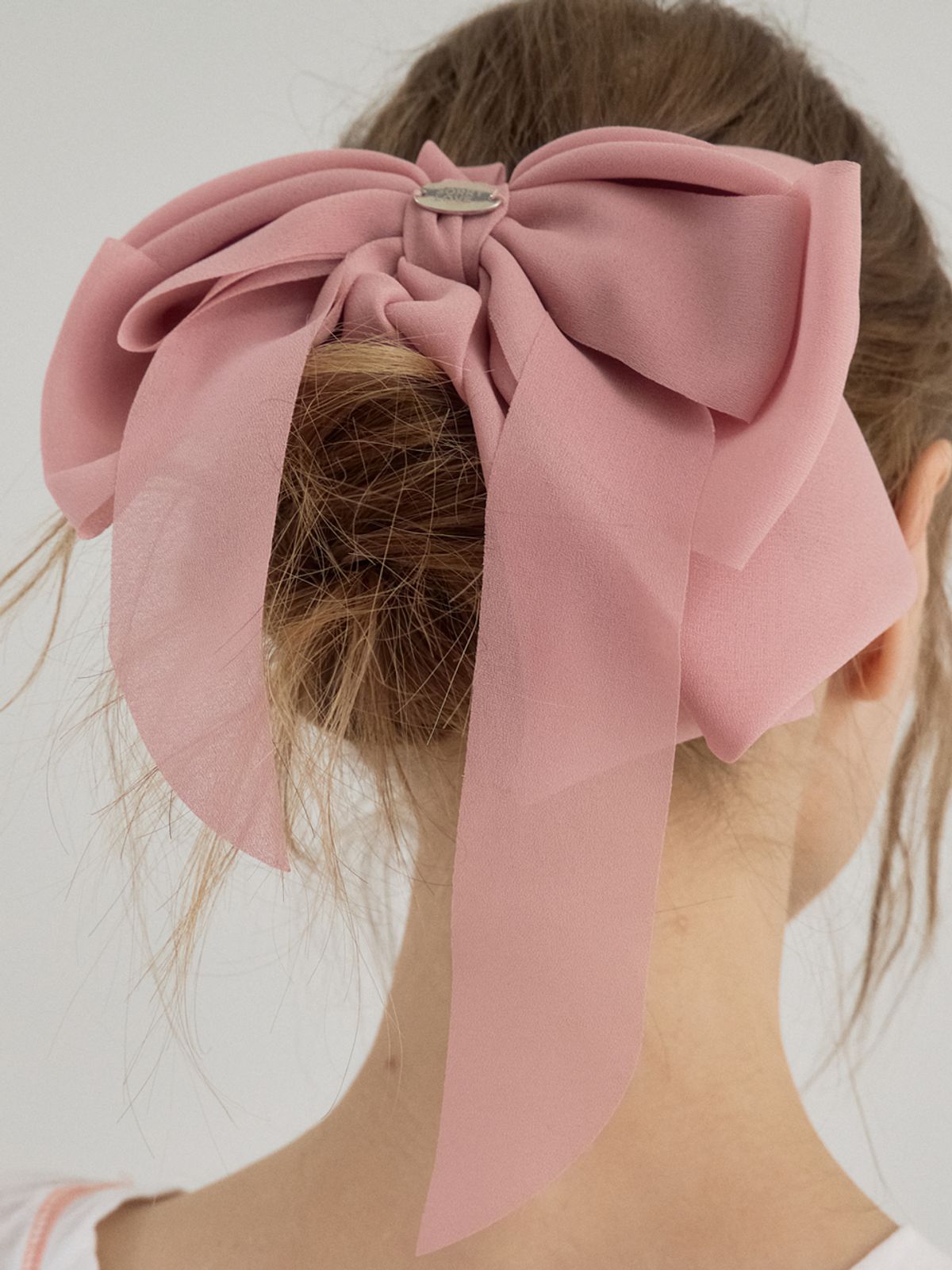 쏘리, 투 머치 러브(SORRY, TOO MUCH LOVE) Muse Chiffon Ribbon Bow Hair Pin_Pink
