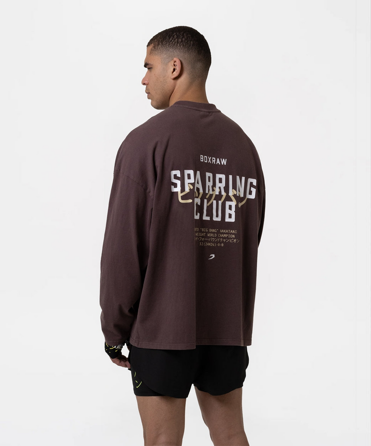 복스로(BOXRAW) 나카타니 x 스파링 클럽 롱슬리브 티셔츠 JUNTO-SPCLLST [워시드 브라운]