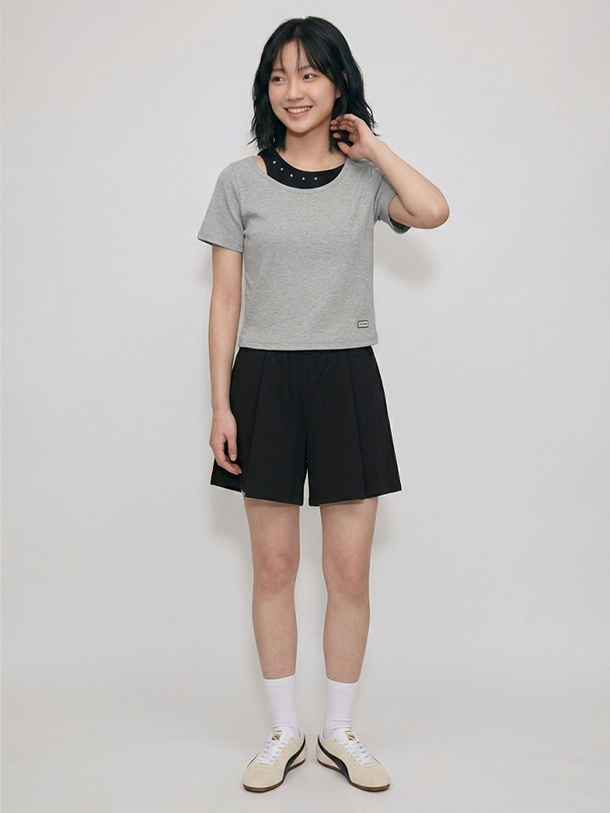행텐 틴즈(HANGTEN TEENS) 틴즈 여아 4부 핀턱 팬츠_100(14570-137-413-31)