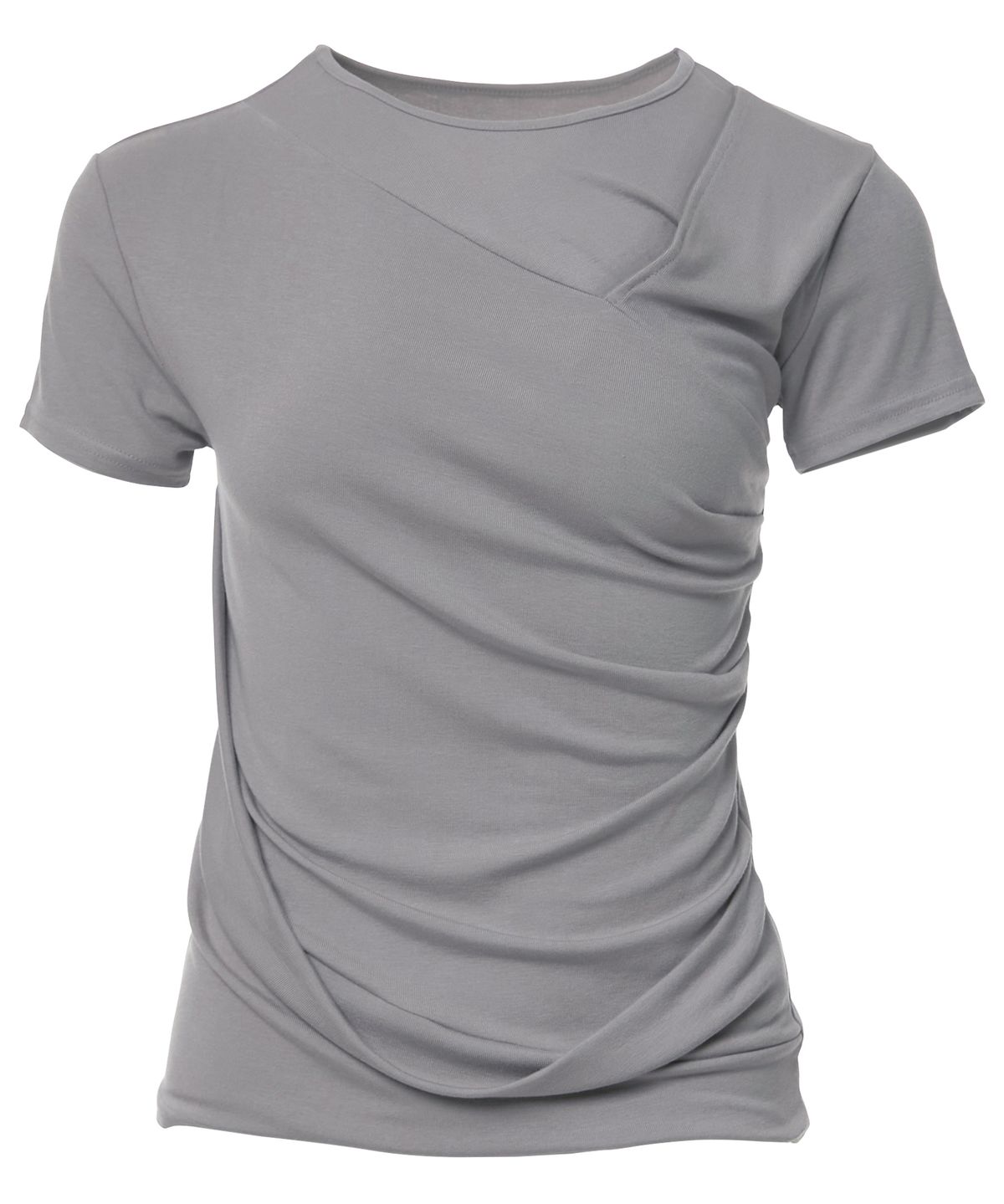 플레어업(FLAREUP) Asymmetrical Draped T-Shirt (FL-147_Gray)