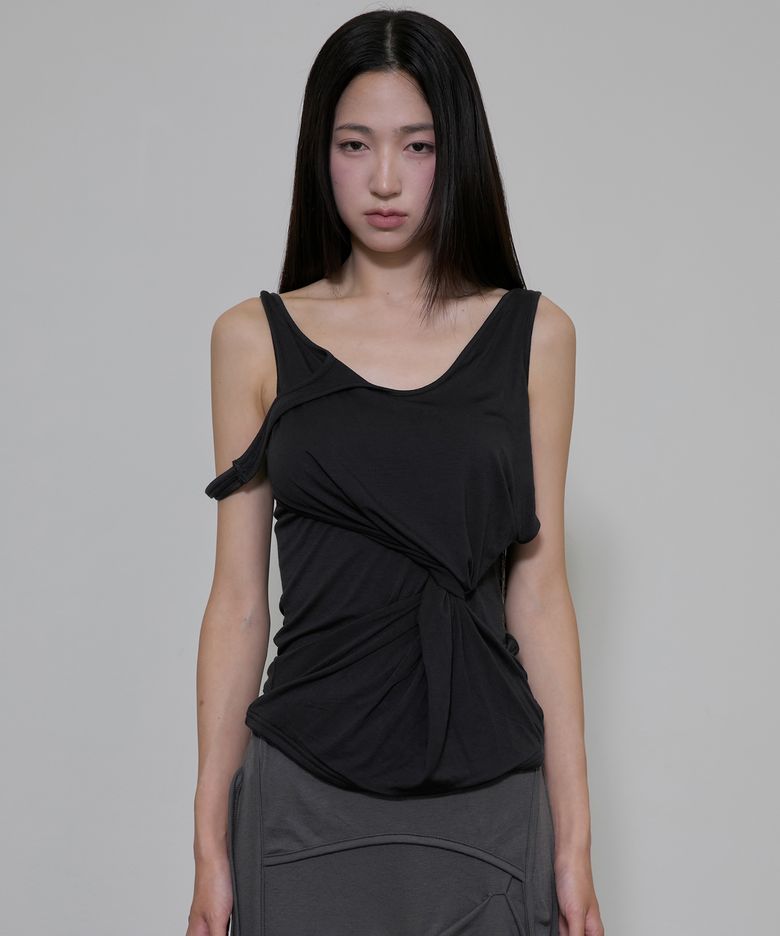 Asymmetrical Sleeveless (FL-173_Black)