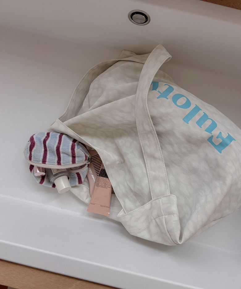 Leopard eco bag white