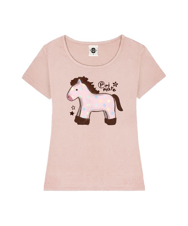 PINK PONY 여성 U넥 슬림핏 반팔티셔츠 6 COLORS