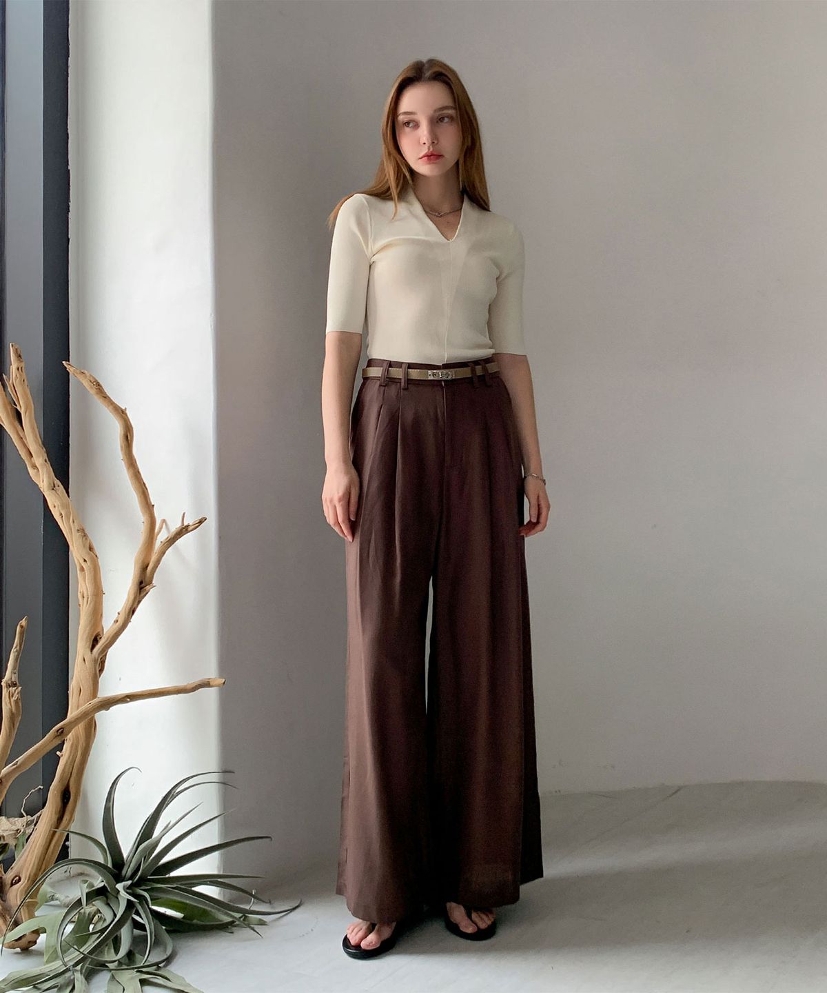 바스카라(VASCARA) Two-Tuck Linen Wide Slacks (3colors)