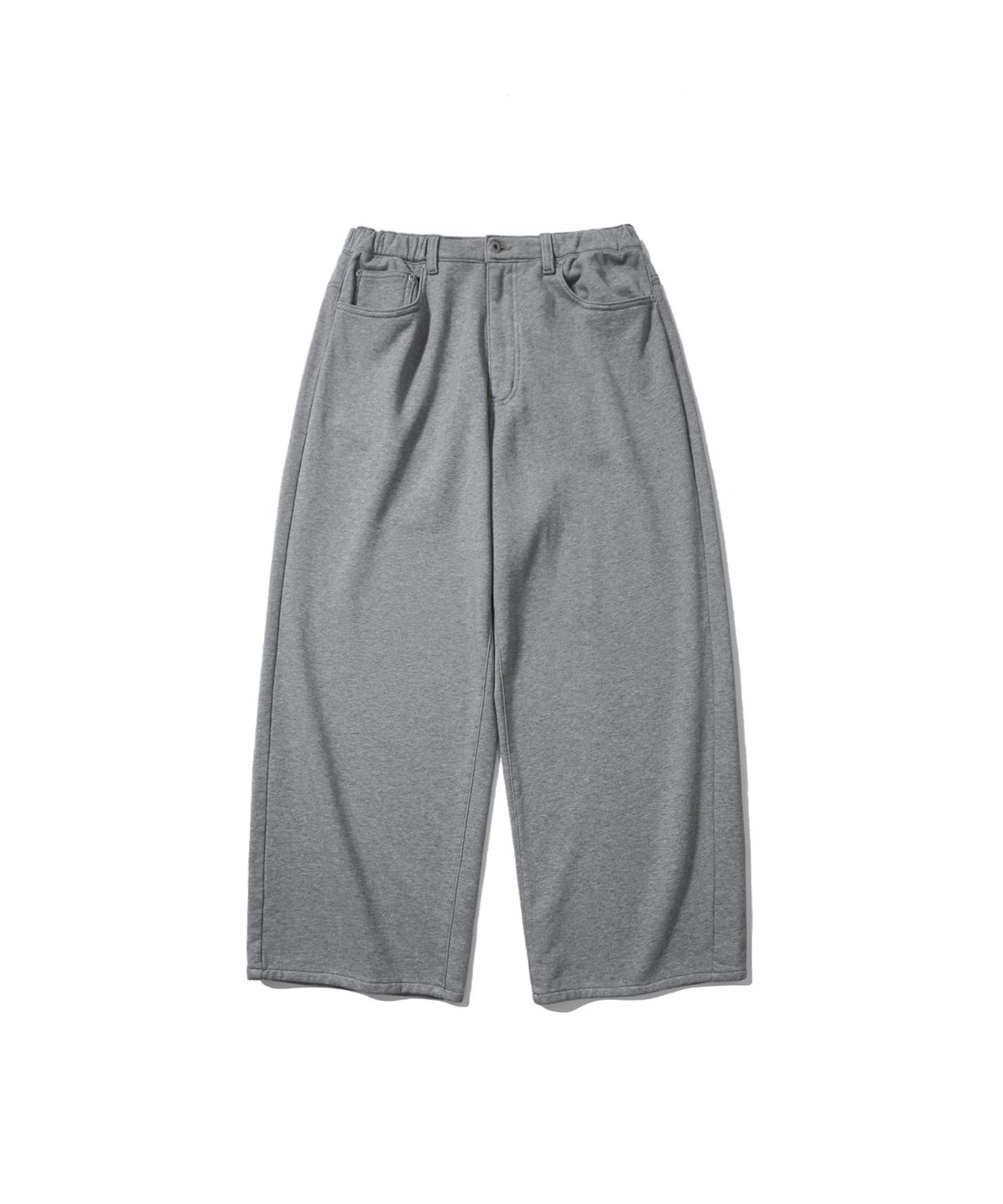 앵글런(ANGLAN) Baggy Fit Sweat Pants - Melange Grey