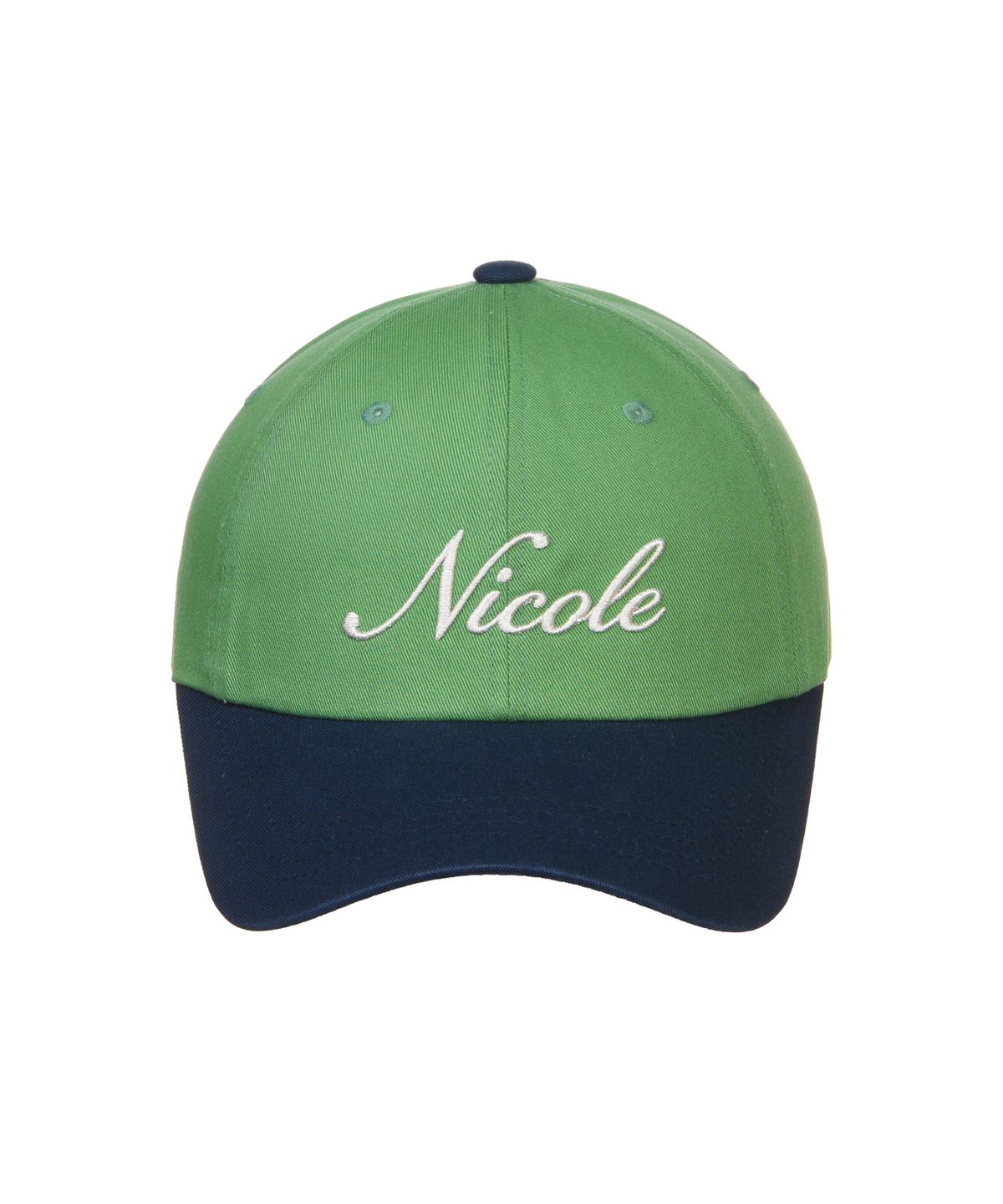 닉앤니콜(NICK&NICOLE) NICOLE LETTERING BALL CAP_GREEN NAVY