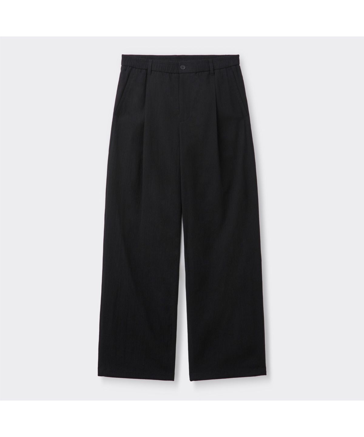 커스텀멜로우(CUSTOMELLOW) [Online Only] Black Crinkled Wide Fit Pants CQPAM26211BKX