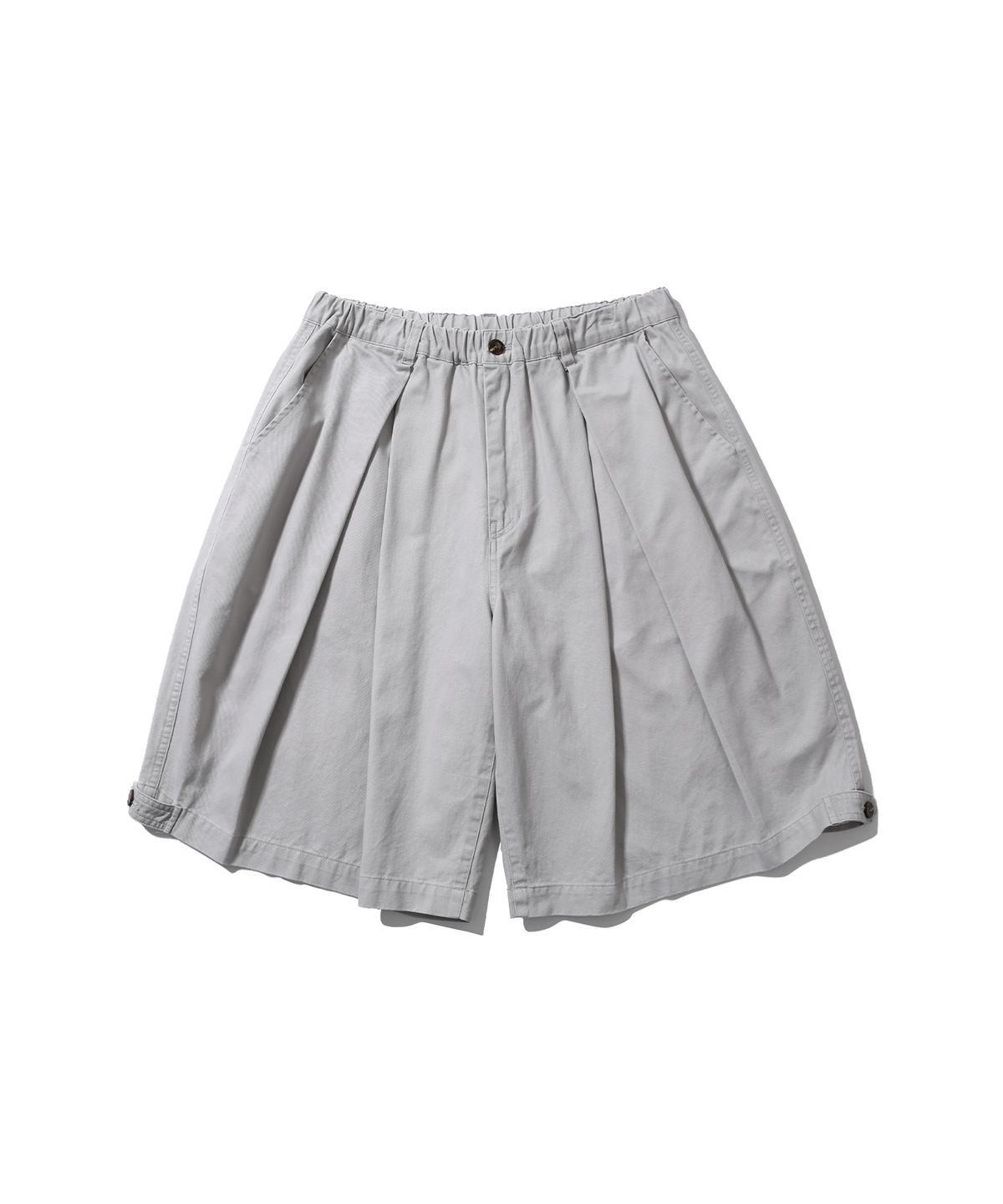 앵글런(ANGLAN) Cross Pleated Chino Half Pants - Light Grey