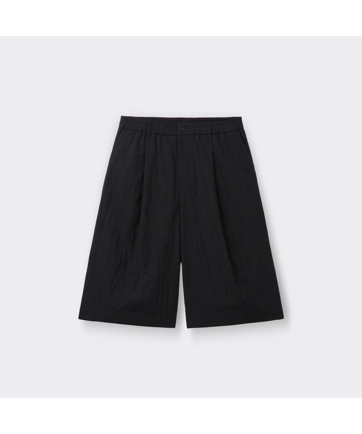 커스텀멜로우(CUSTOMELLOW) [Online Only] Black Crinkled Bermuda Shorts CQPAM26411BKX