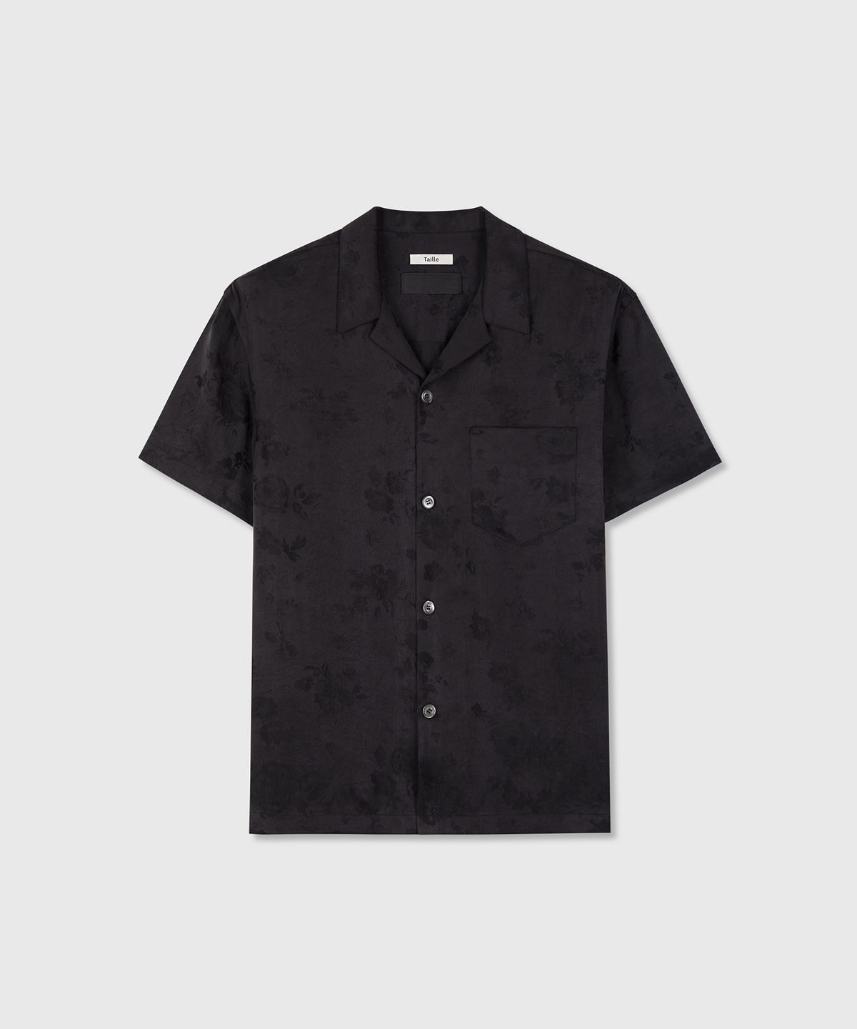 타일레(TAILLE) RIVIERA JACQUARD SATIN SHIRT BLACK