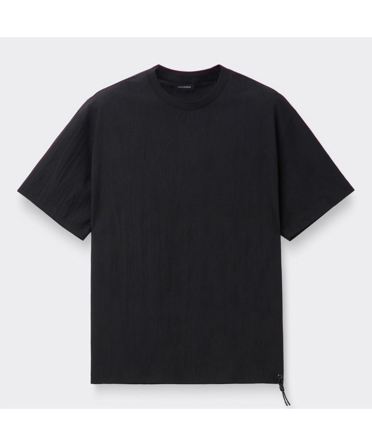 커스텀멜로우(CUSTOMELLOW) [Online Only] Black Crinkled Half Sleeve T-shirt CQTAM26411BKX