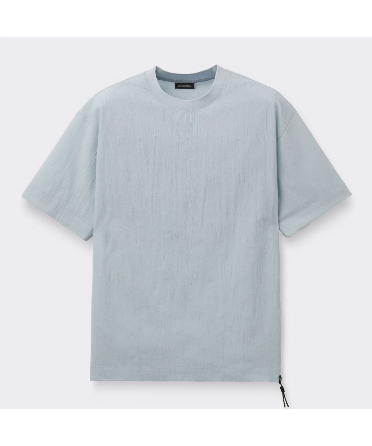 커스텀멜로우(CUSTOMELLOW) [Online Only] Grey Crinkled Half Sleeve T-shirt CQTAM26411GYX