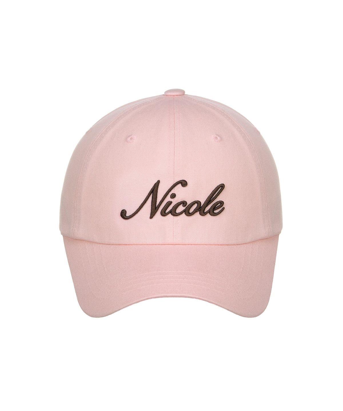 닉앤니콜(NICK&NICOLE) NICOLE LETTERING BALL CAP_PINK BROWN