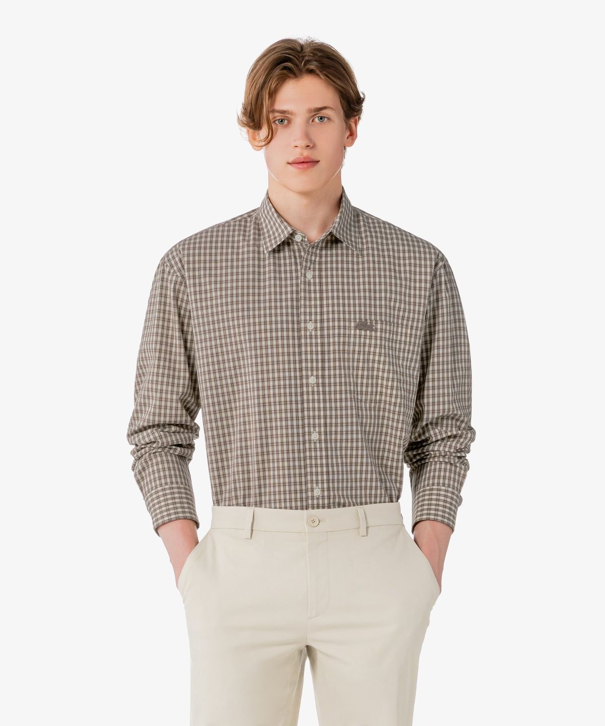 라코스테(LACOSTE) 남성 코튼 체크 릴랙스핏 셔츠 CH175E-56G 3LA