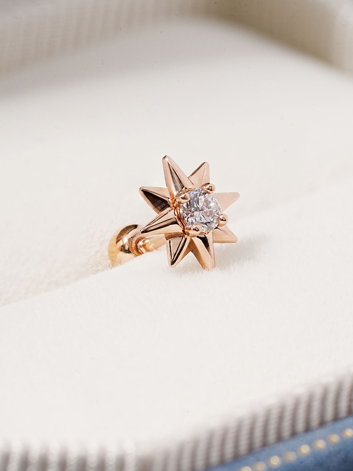 미니멀피어싱(MINIMALPIERCING) 14K 스타 컷 큐빅 포인트 피어싱 귀걸이