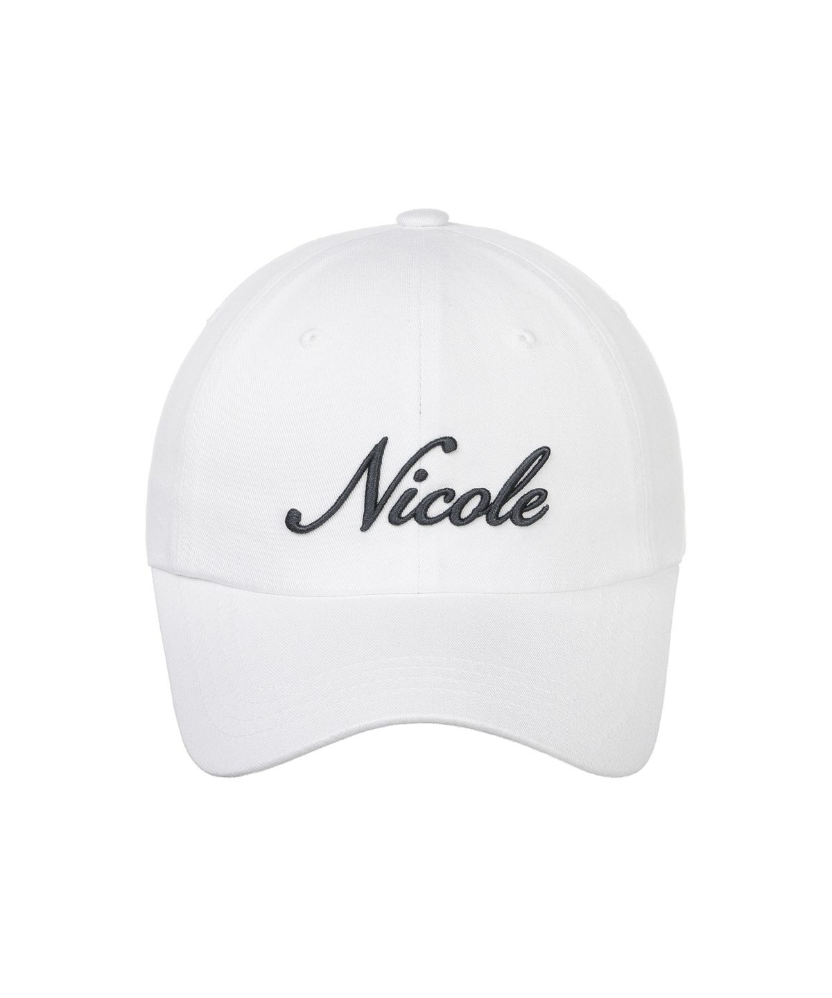 닉앤니콜(NICK&NICOLE) NICOLE LETTERING BALL CAP_WHITE CHARCOAL