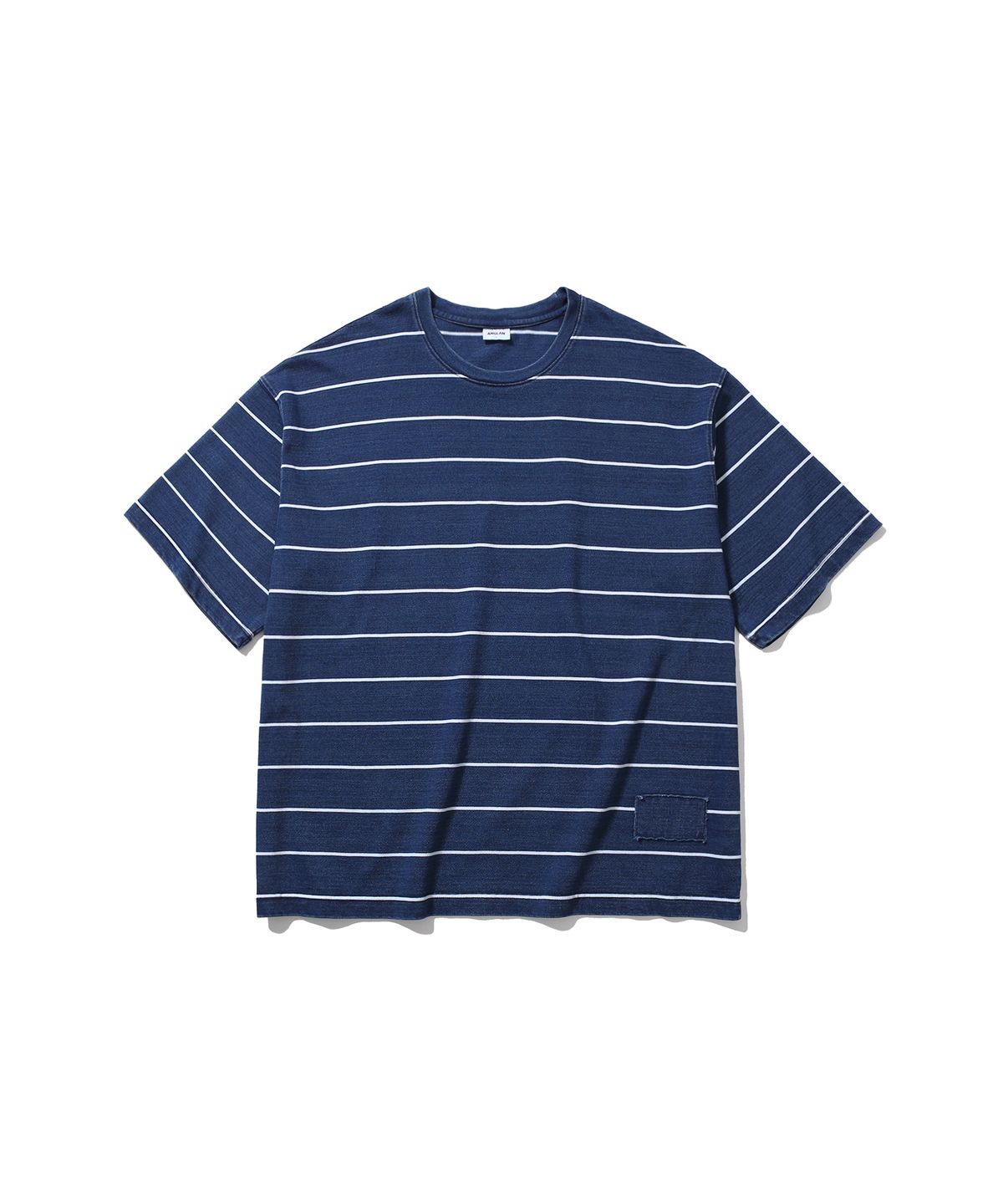 앵글런(ANGLAN) Denim Striped Tee - White