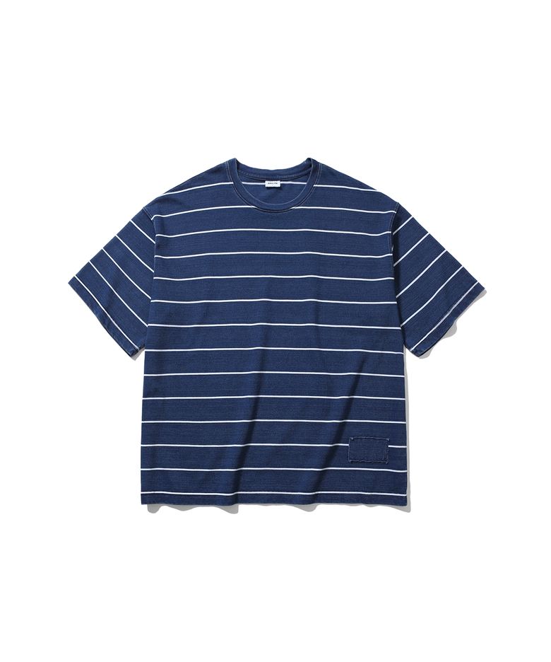 Denim Striped Tee - White