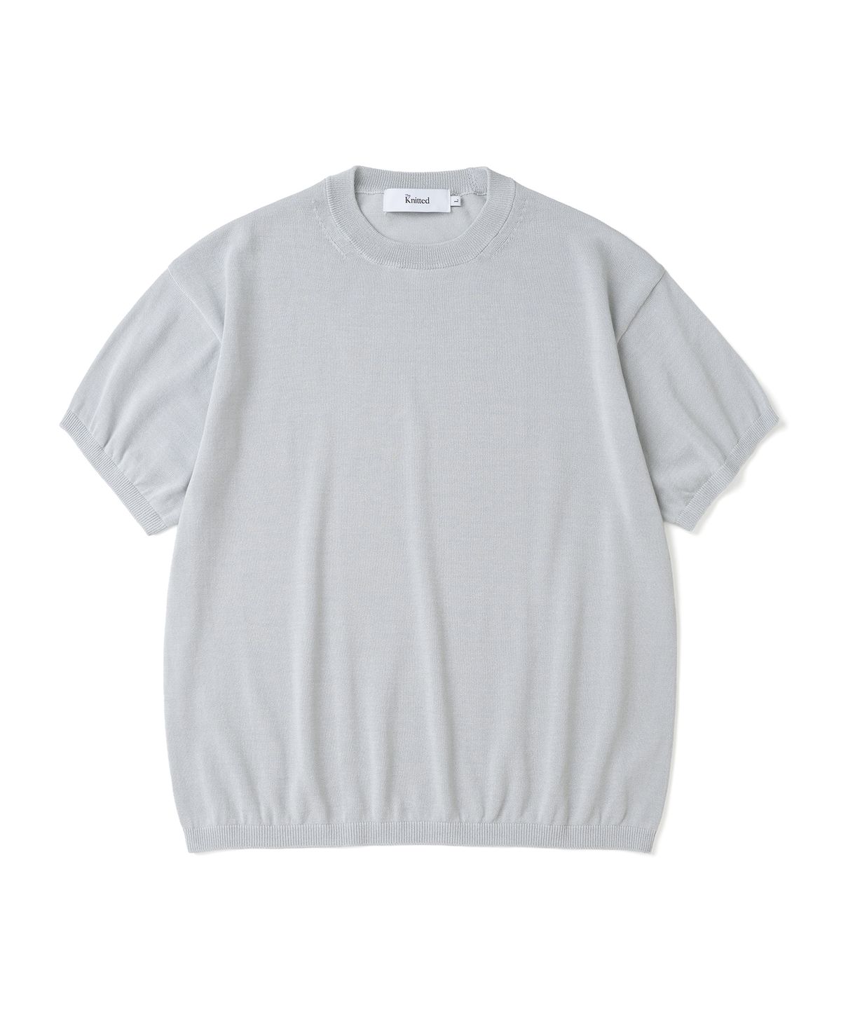 니티드(KNITTED) 쉘론 냉감 싱글 크롭 라운드 니트 LIGHT GREY