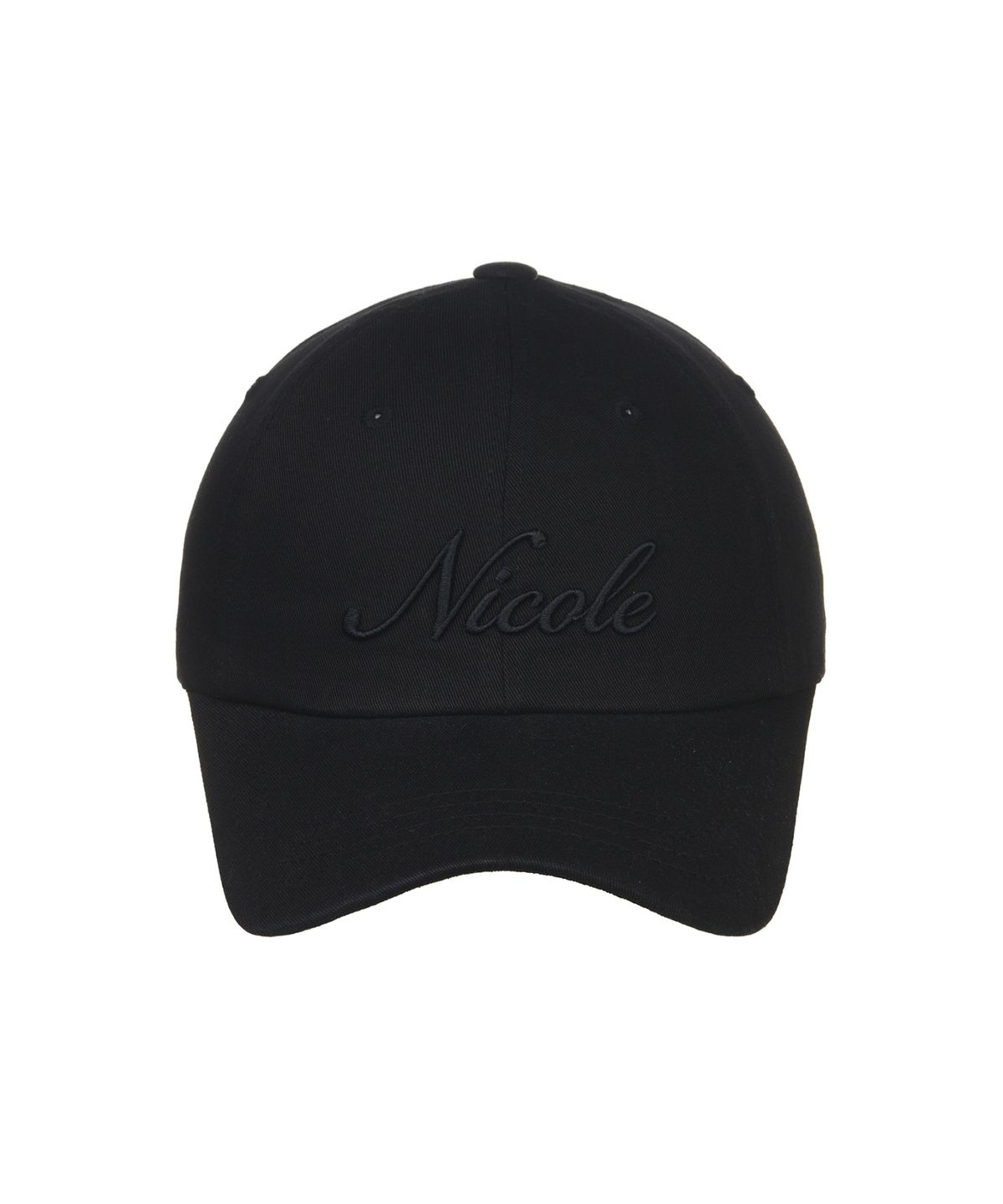닉앤니콜(NICK&NICOLE) NICOLE LETTERING BALL CAP_DEEP BLACK