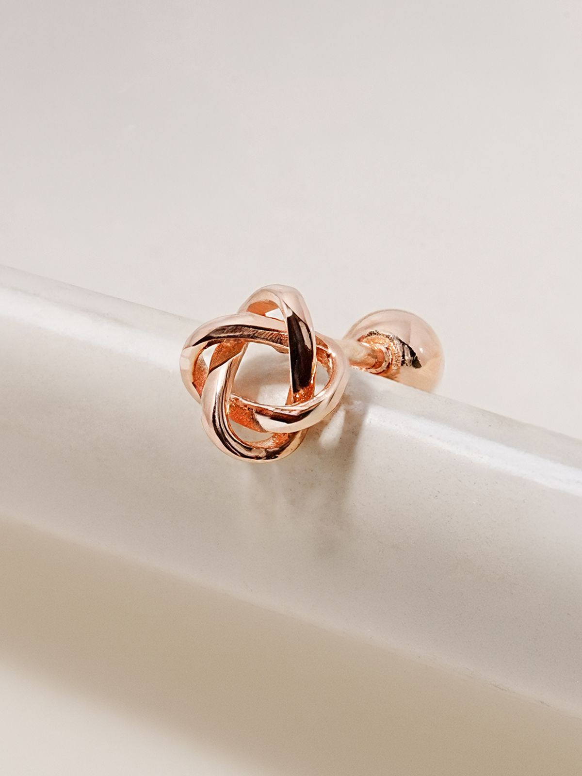미니멀피어싱(MINIMALPIERCING) 14K 로프 매듭 피어싱 귀걸이