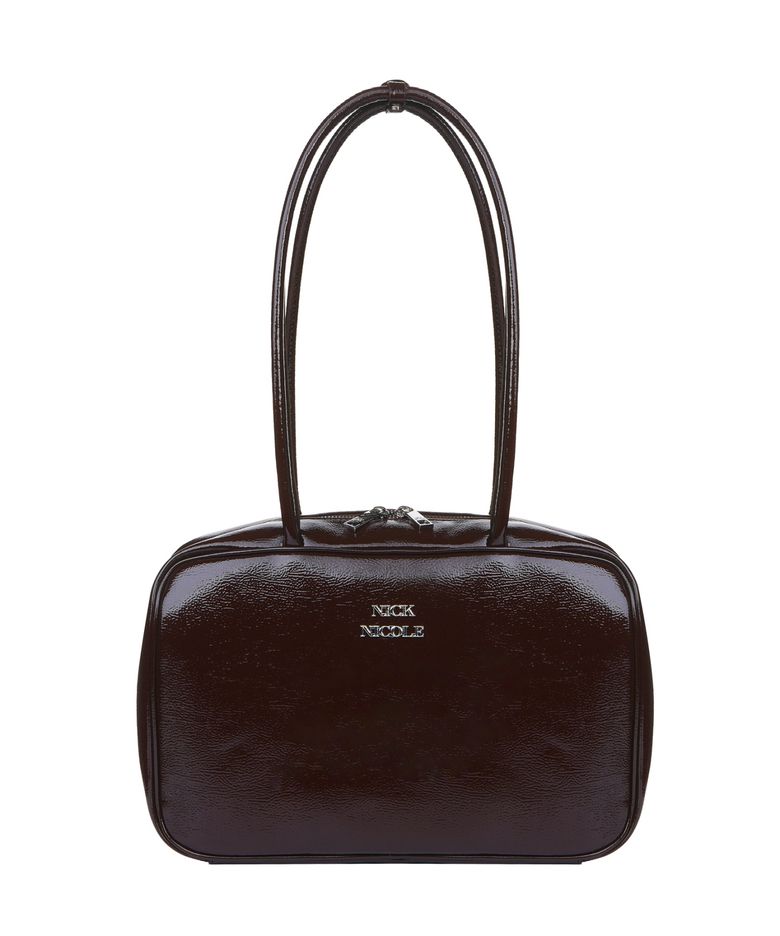 NICOLE LOGO MINIMAL SQUARE BAG_BROWN