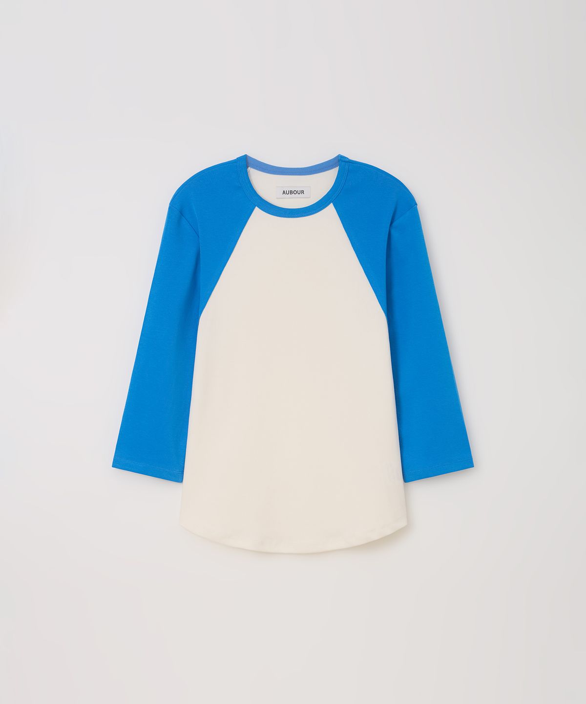 아우브아워(AUBOUR) raw raglan t-shirt (blue)