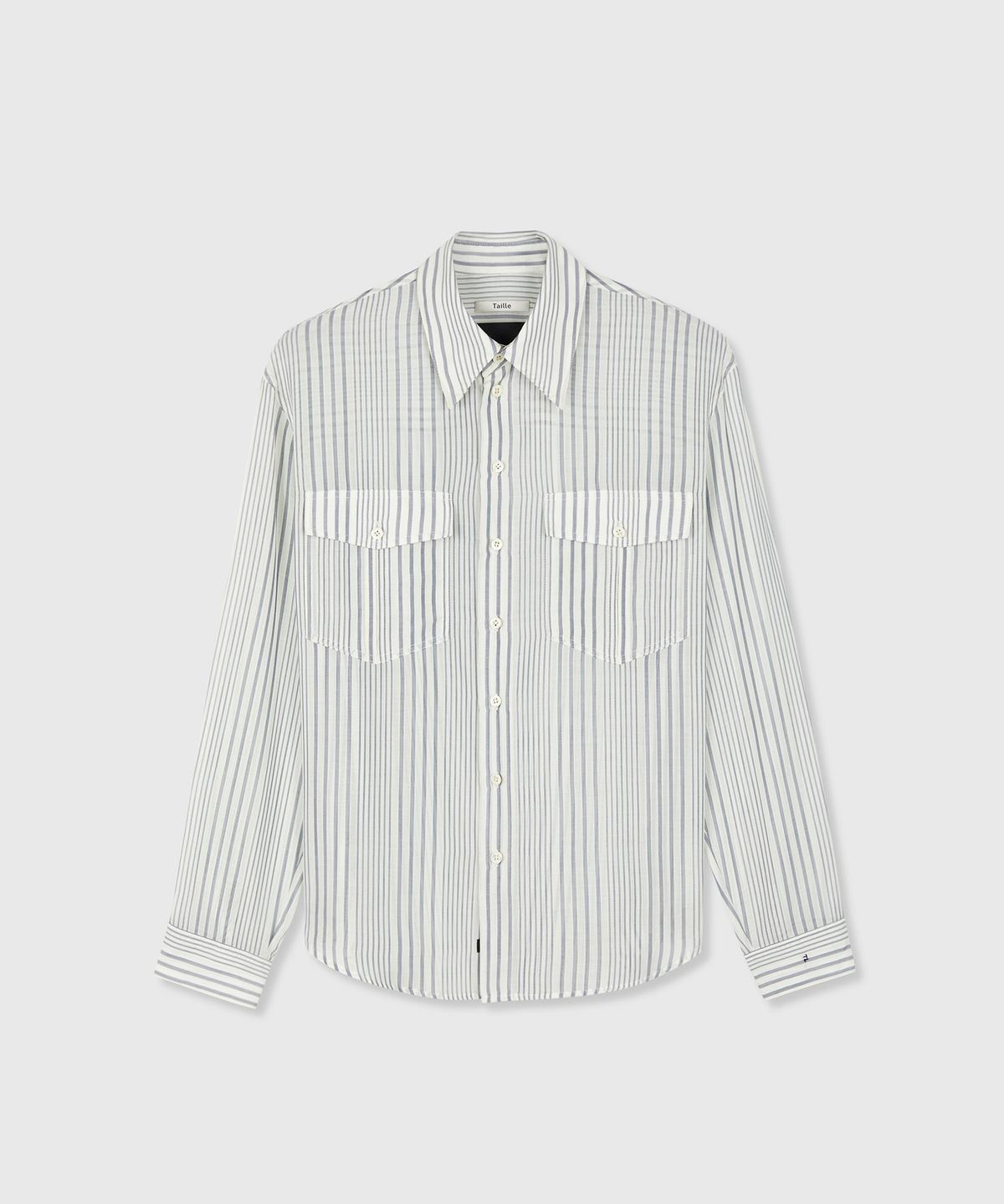 타일레(TAILLE) CHIFFON STRIPED LIDO SHIRT OPAL WHITE